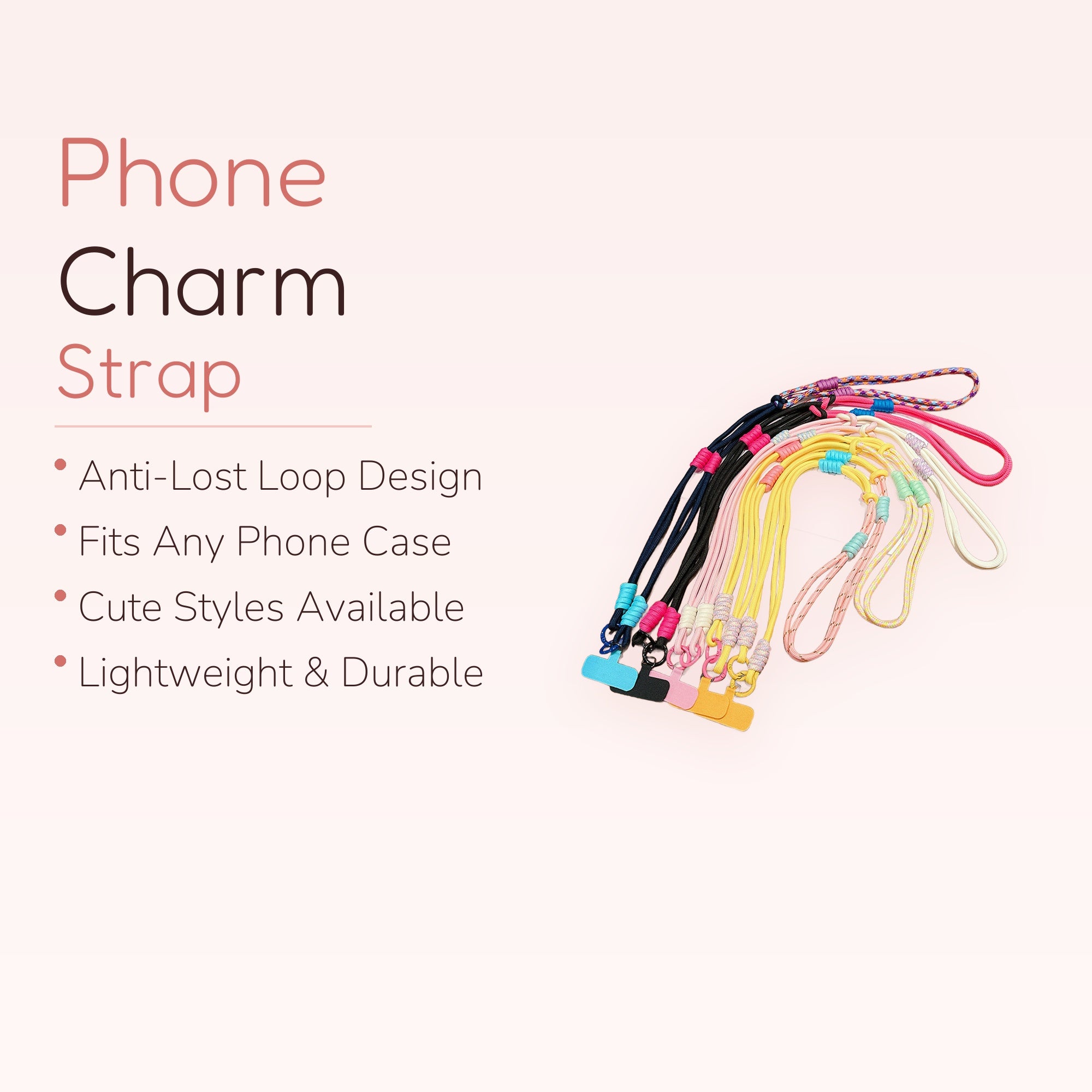 Colorful Adjustable Phone Lanyard | Aesthetic Crossbody Strap with Phone Patch