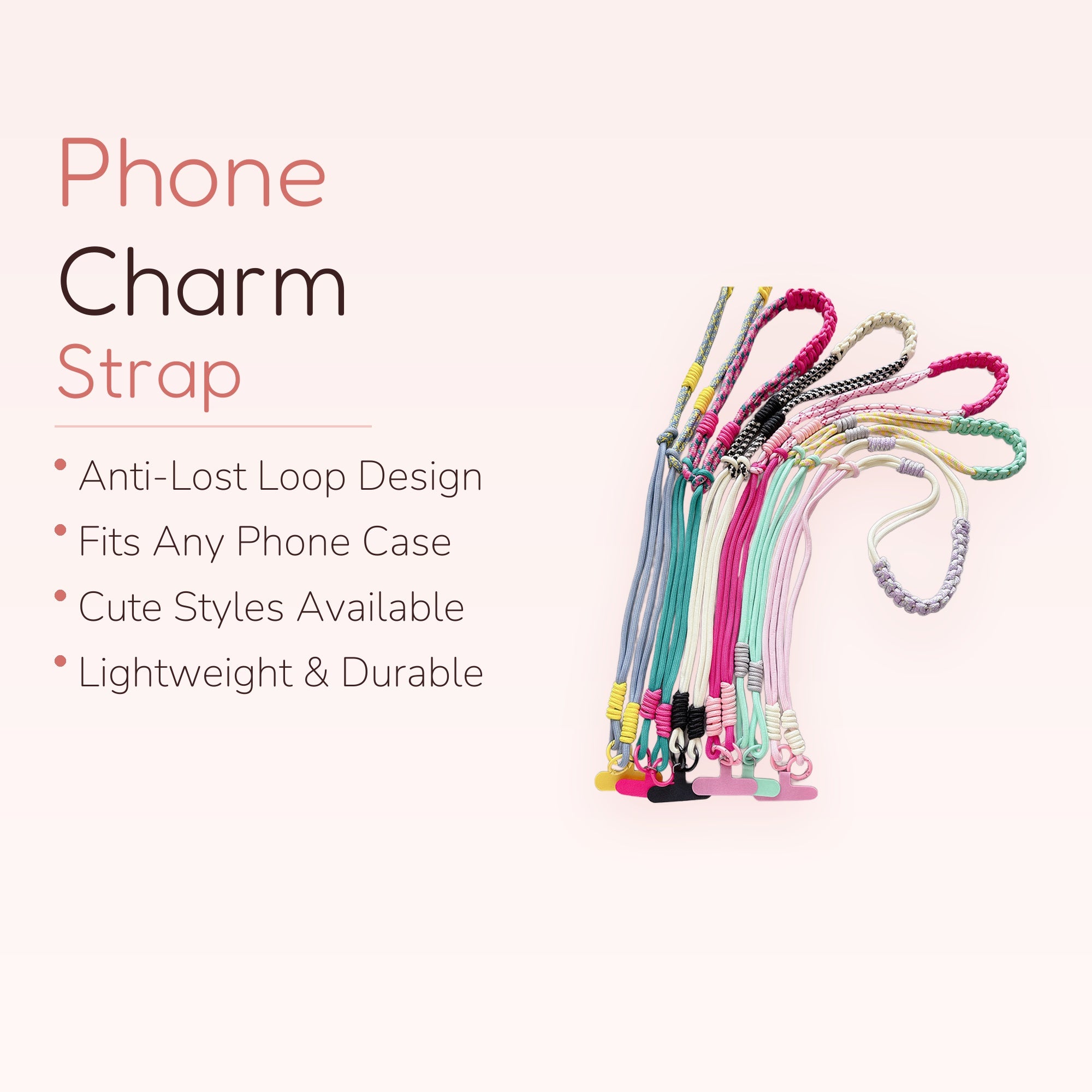 SIMPLYBUBBI — Braided Rope Phone Lanyard | Adjustable Crossbody Strap with Patch