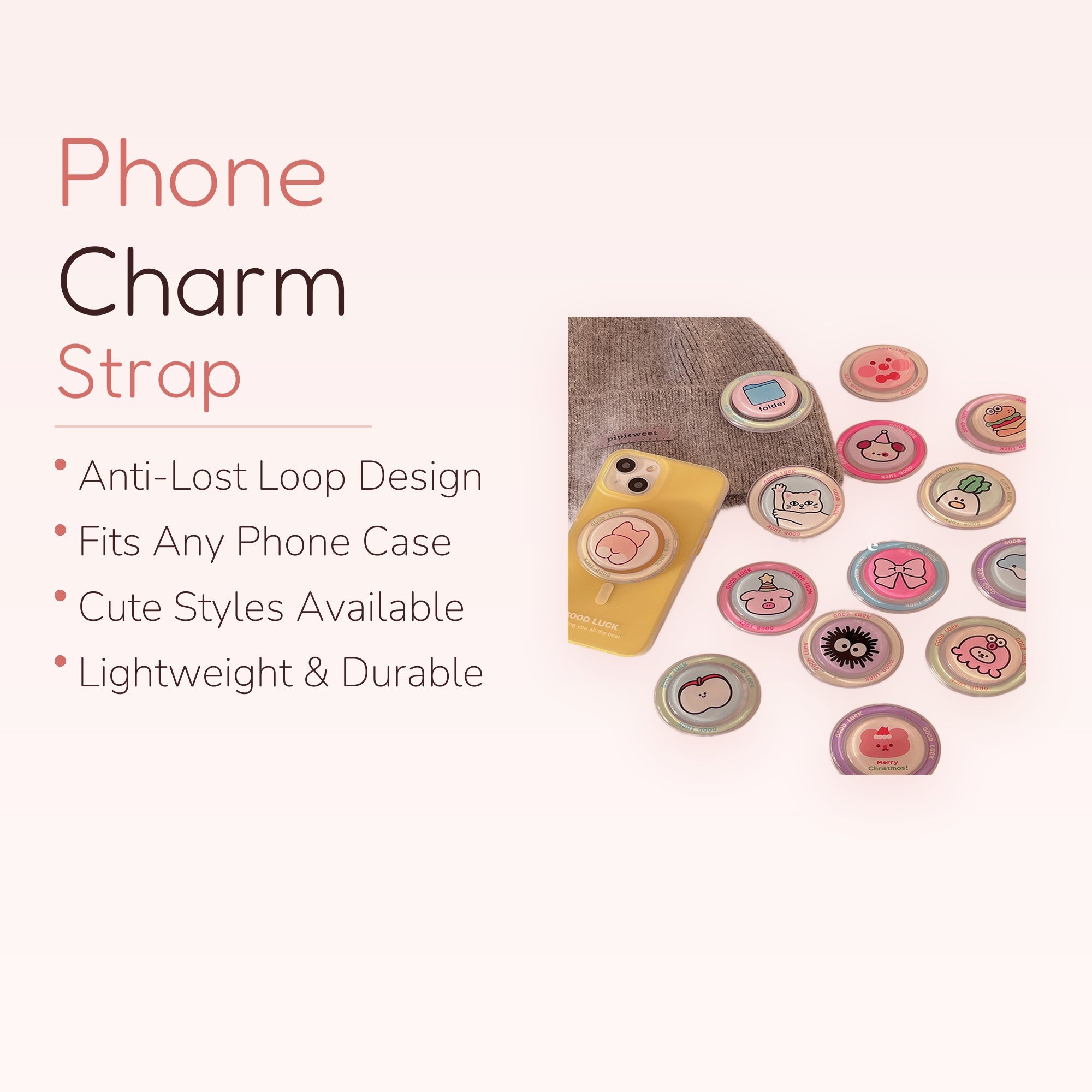 Assorted Kawaii Character Phone Grips | Pastel Pop Socket Stand for iPhone