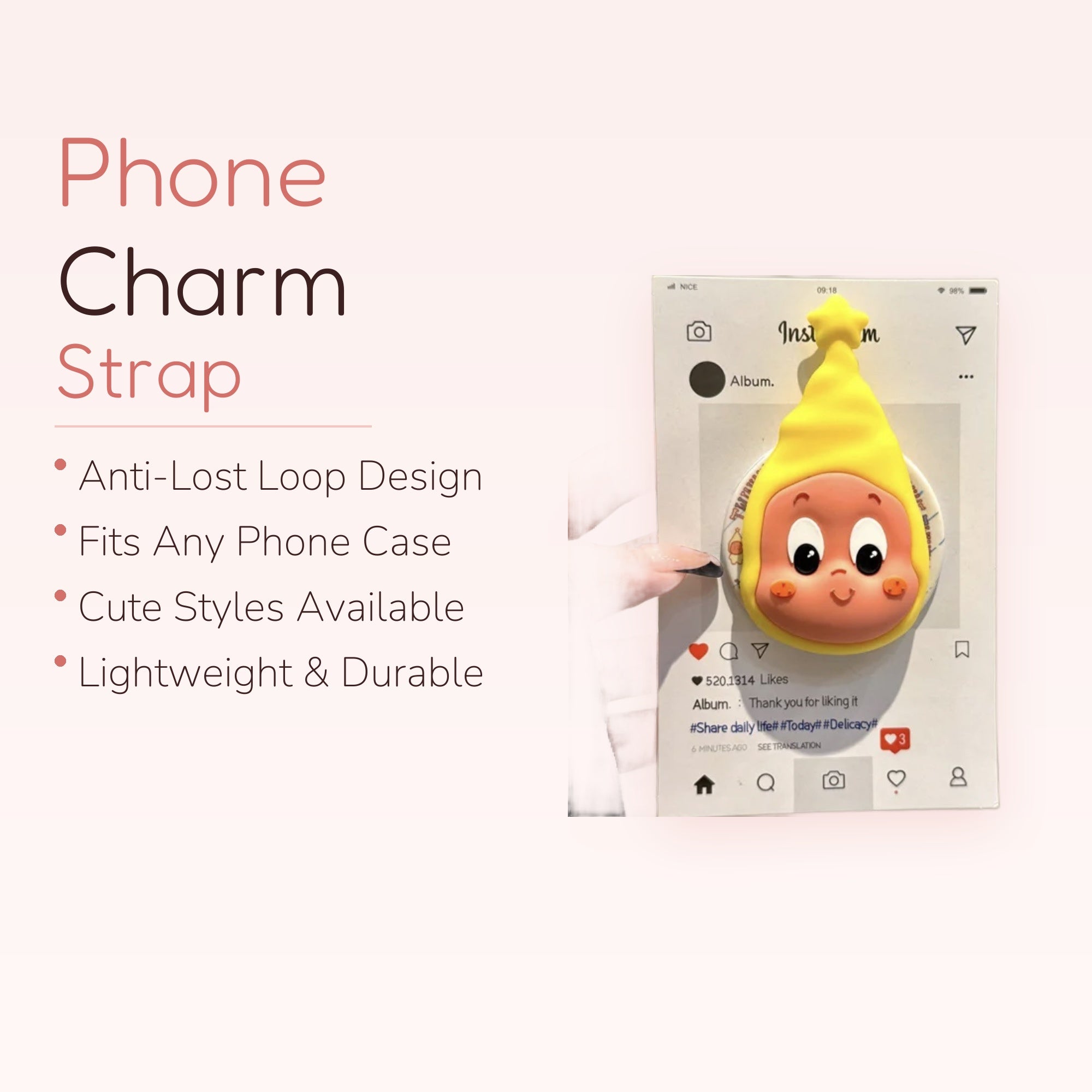 Cute Yellow Baby Character Phone Grip | Kawaii Pop Socket Stand