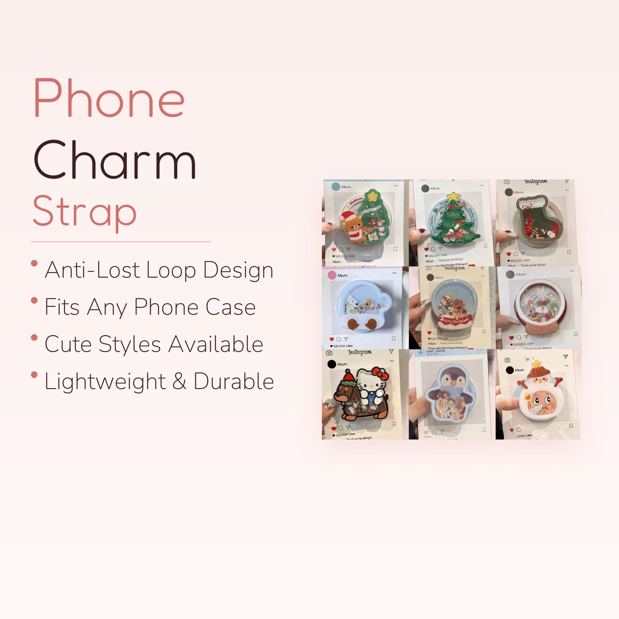 Kawaii Christmas Holiday Phone Grip Collection | Cute Winter Snow Globe Pop Socket Stand