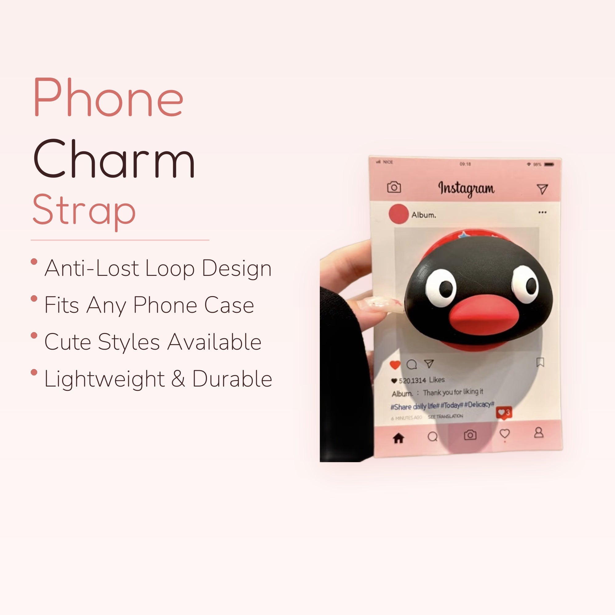 Pingu Penguin Phone Grip | Cute Cartoon Pop Socket Stand