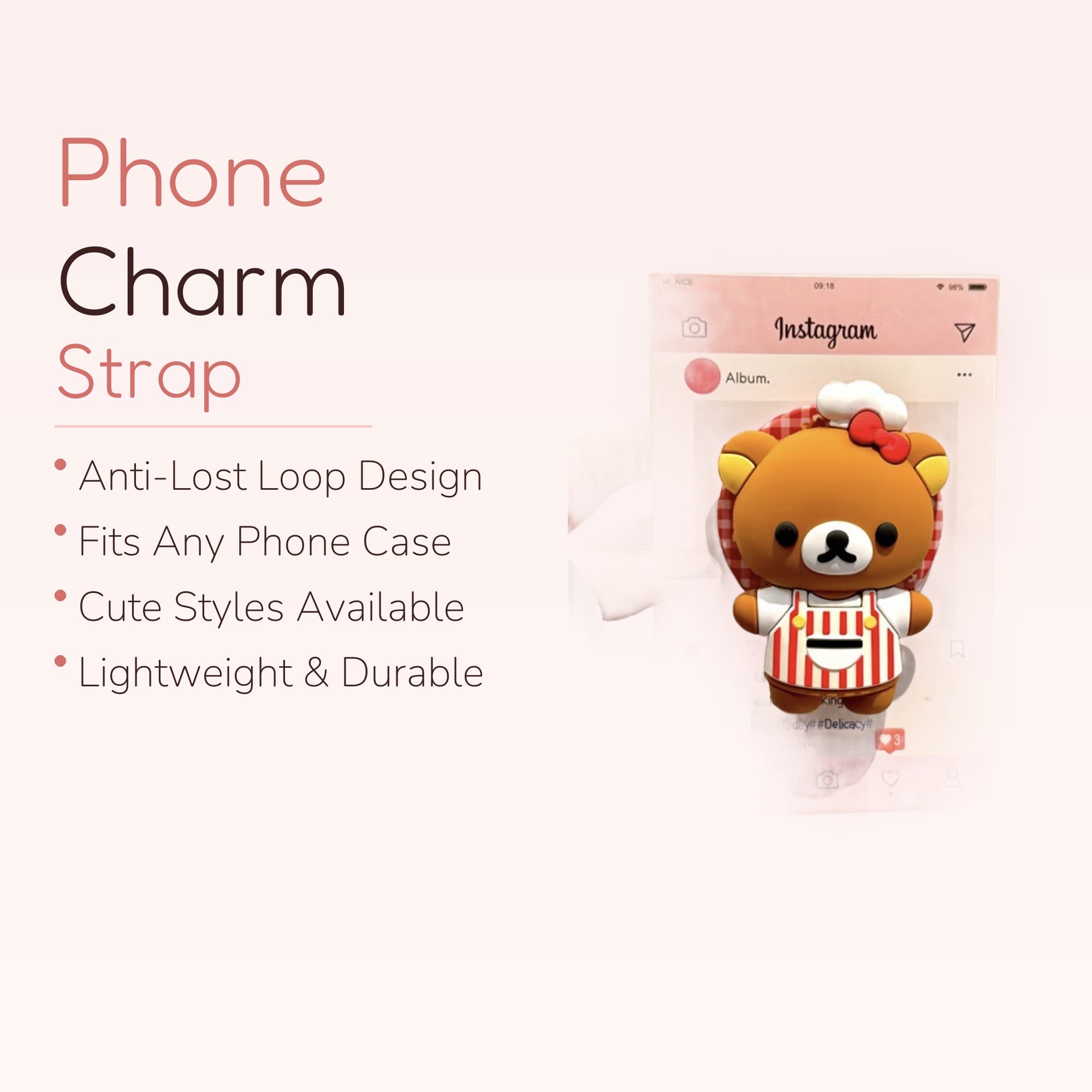 Kawaii Rilakkuma Chef Phone Grip | Cute Bear Pop Socket Stand