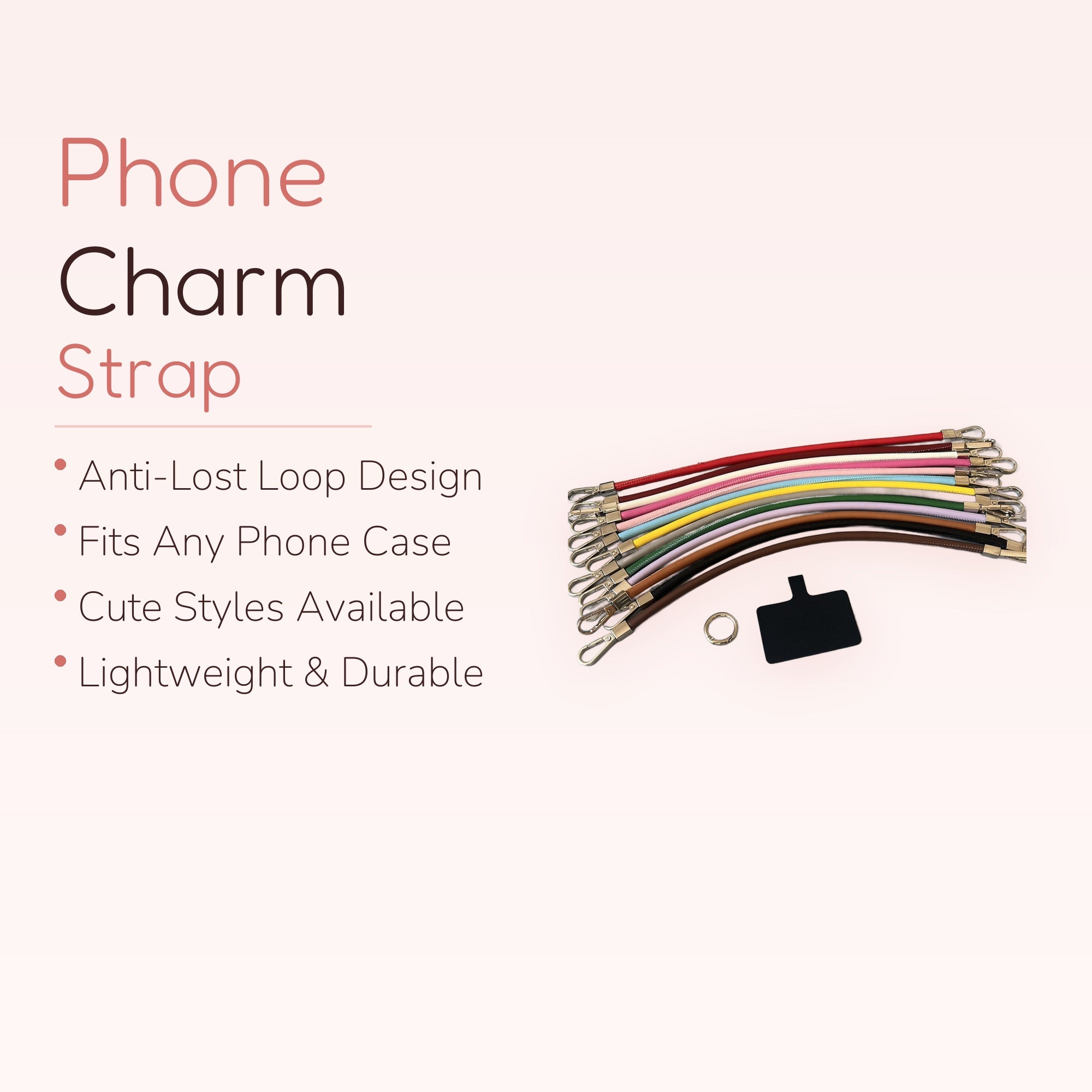 Colorful Faux Leather Phone Lanyard Straps | Aesthetic Wristlet Keychain with Metal Clasps