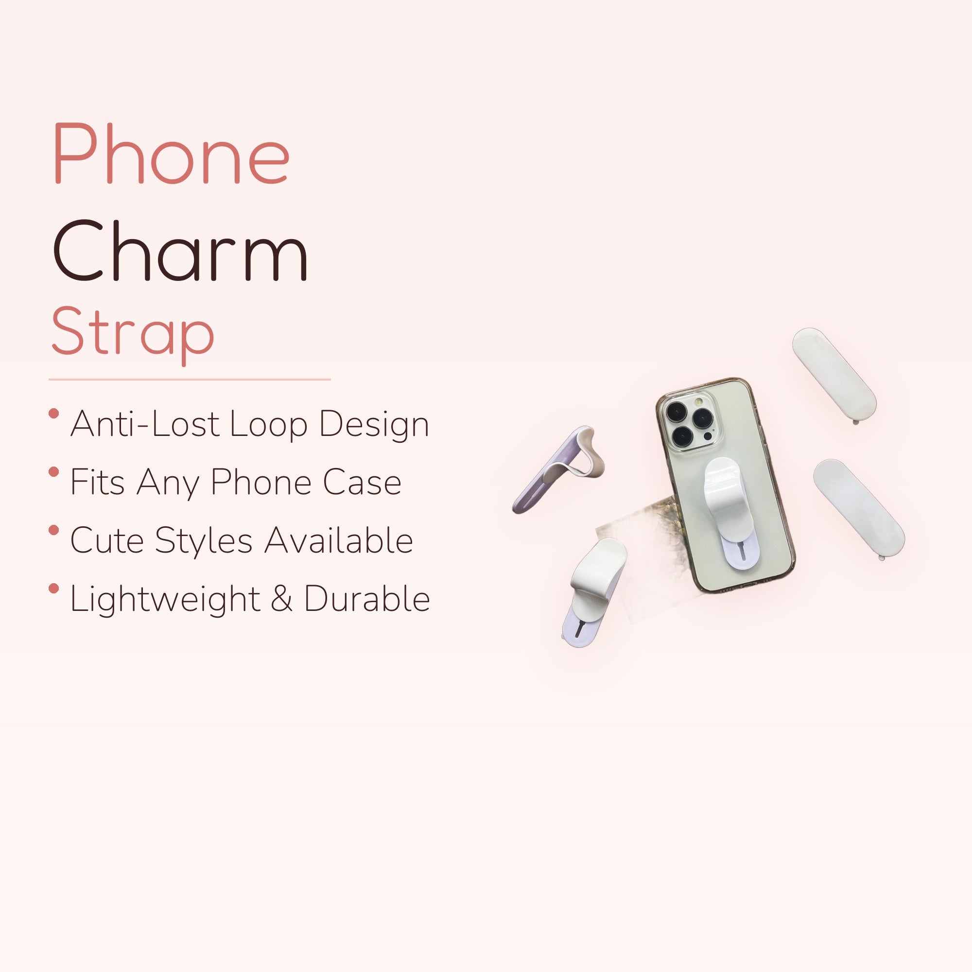 White Silicone Phone Grip | Cute Foldable Pop Socket Stand