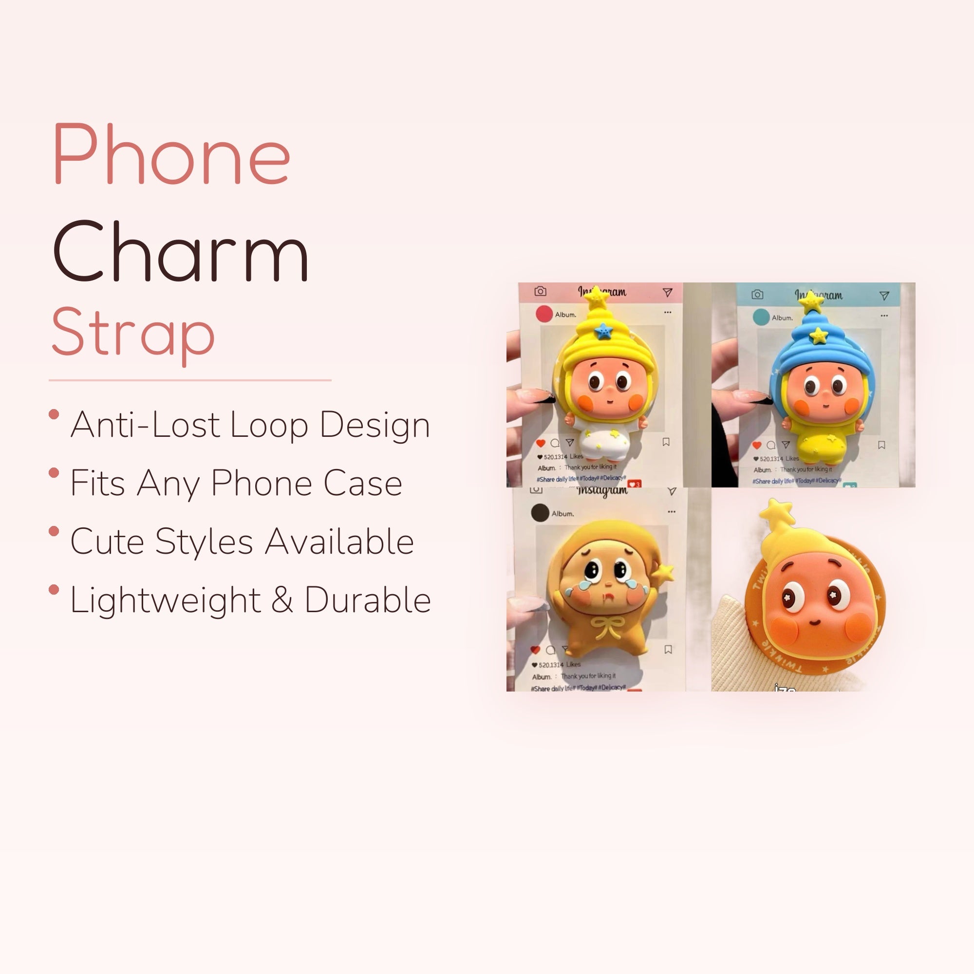 Kawaii Starry Night Character Phone Grip | Cute Cartoon Pop Socket Stand