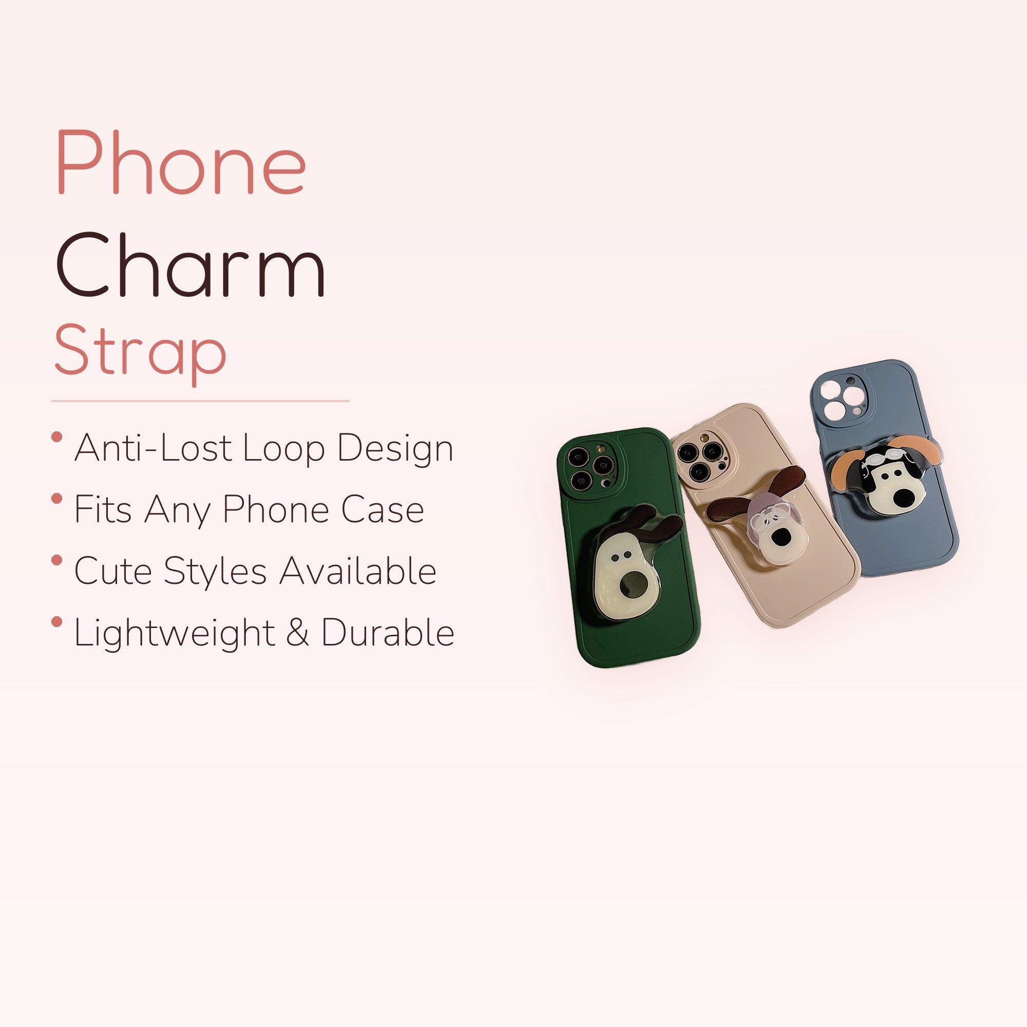 Cute Dog Character Phone Grip | Kawaii Cartoon Phone Holder Stand