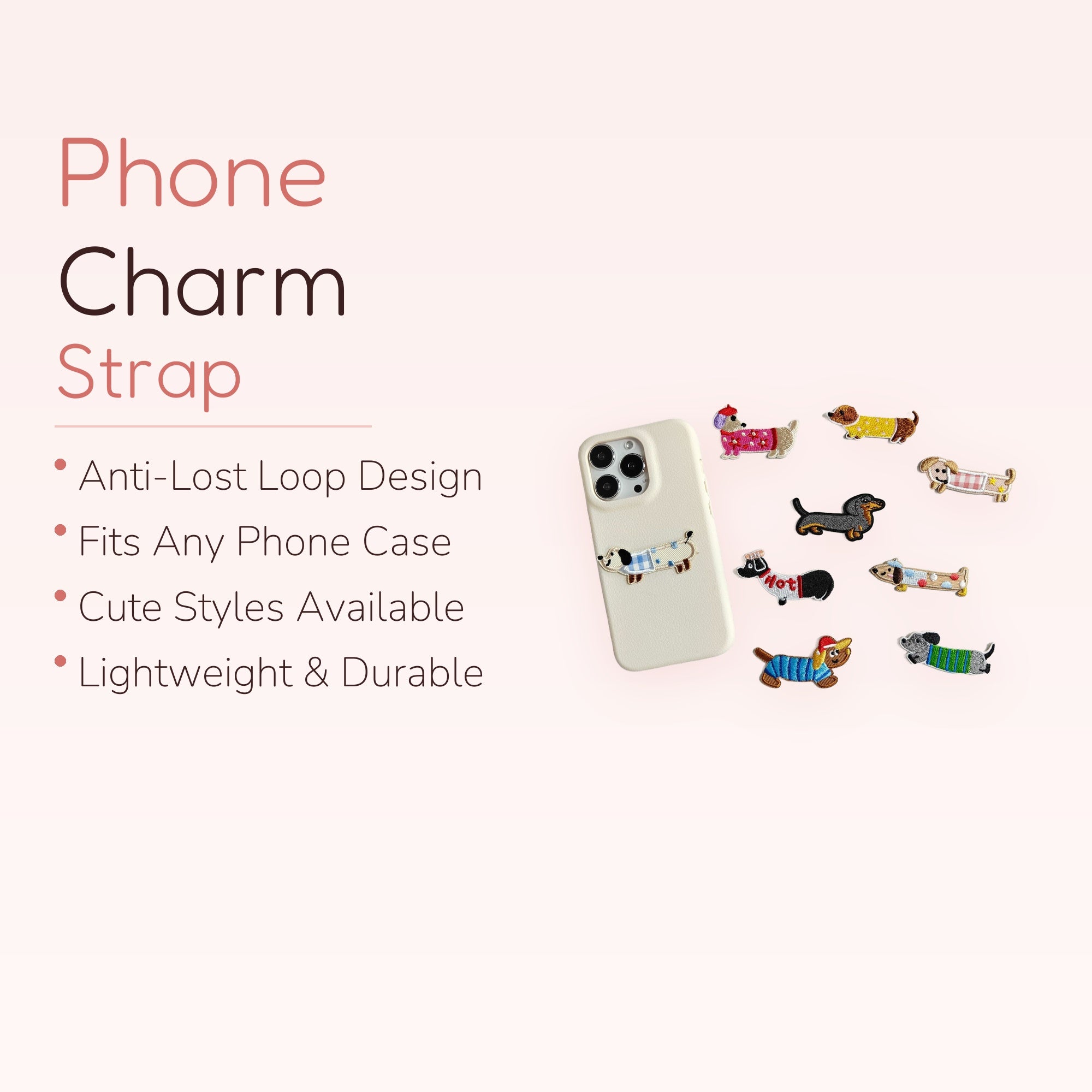 Cute Dachshund Dog Embroidered Iron-On Patches | Kawaii Animal Appliques for Phone Cases