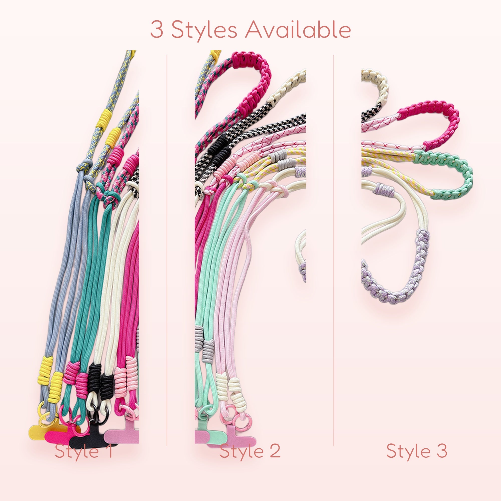 SIMPLYBUBBI — Braided Rope Phone Lanyard | Adjustable Crossbody Strap with Patch