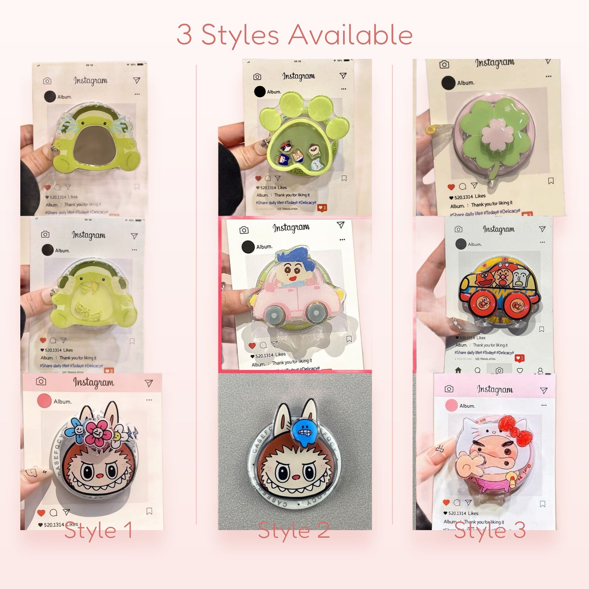 SIMPLYBUBBI — Assorted Cartoon Phone Grip | Cute Pop Socket Stand