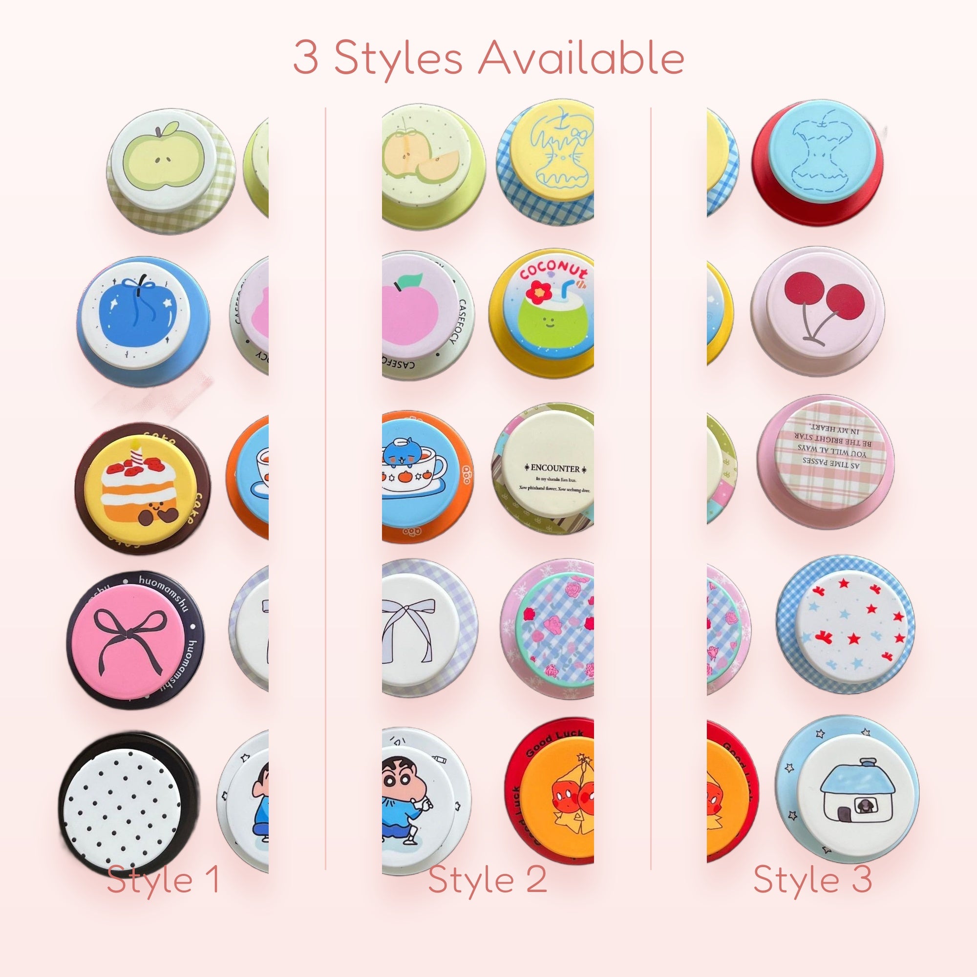 Assorted Kawaii Fruit & Pattern Phone Grips | Cute Expandable Pop Socket Stands