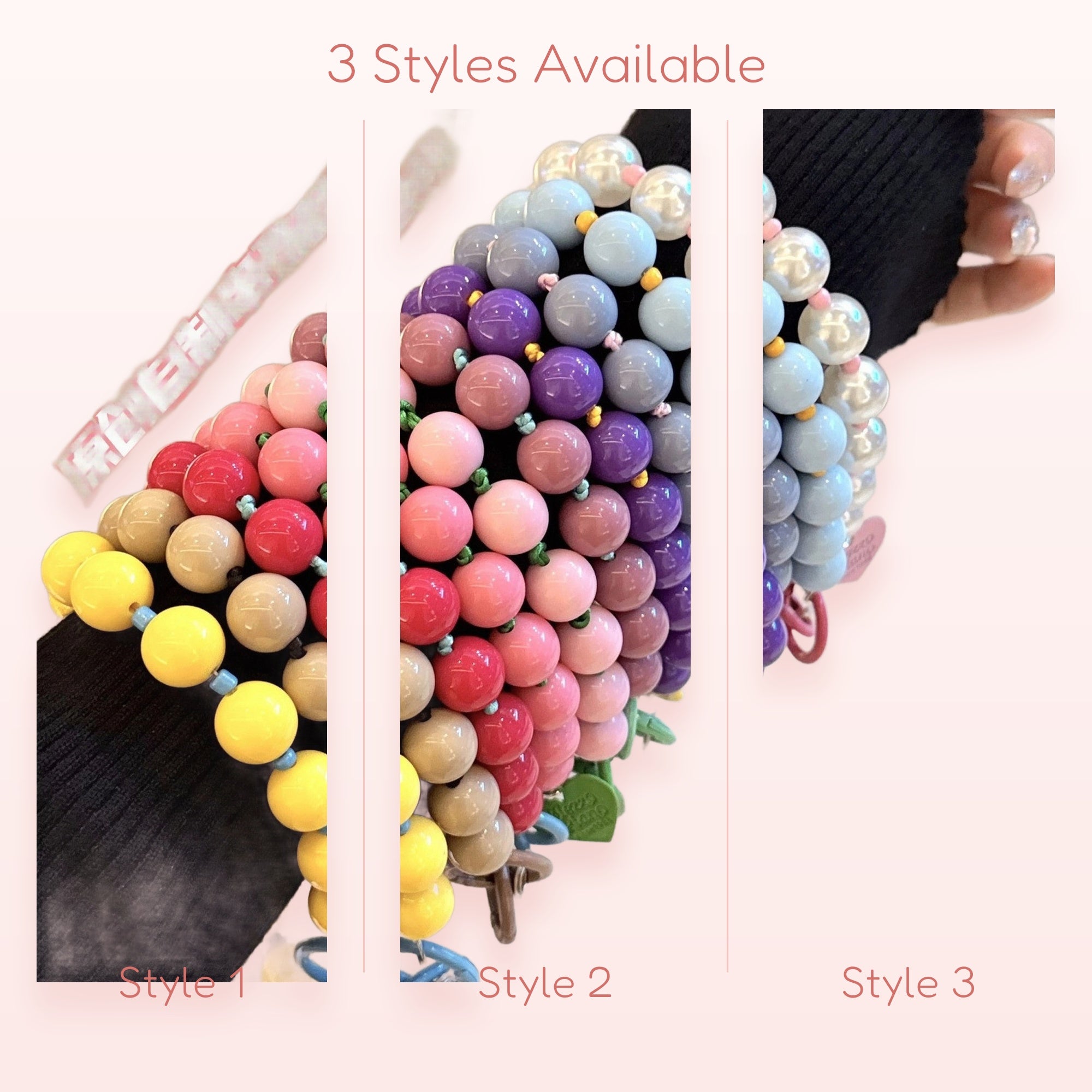 Rainbow Pastel Beaded Phone Charm Strap | Aesthetic Gradient Wrist Lanyard
