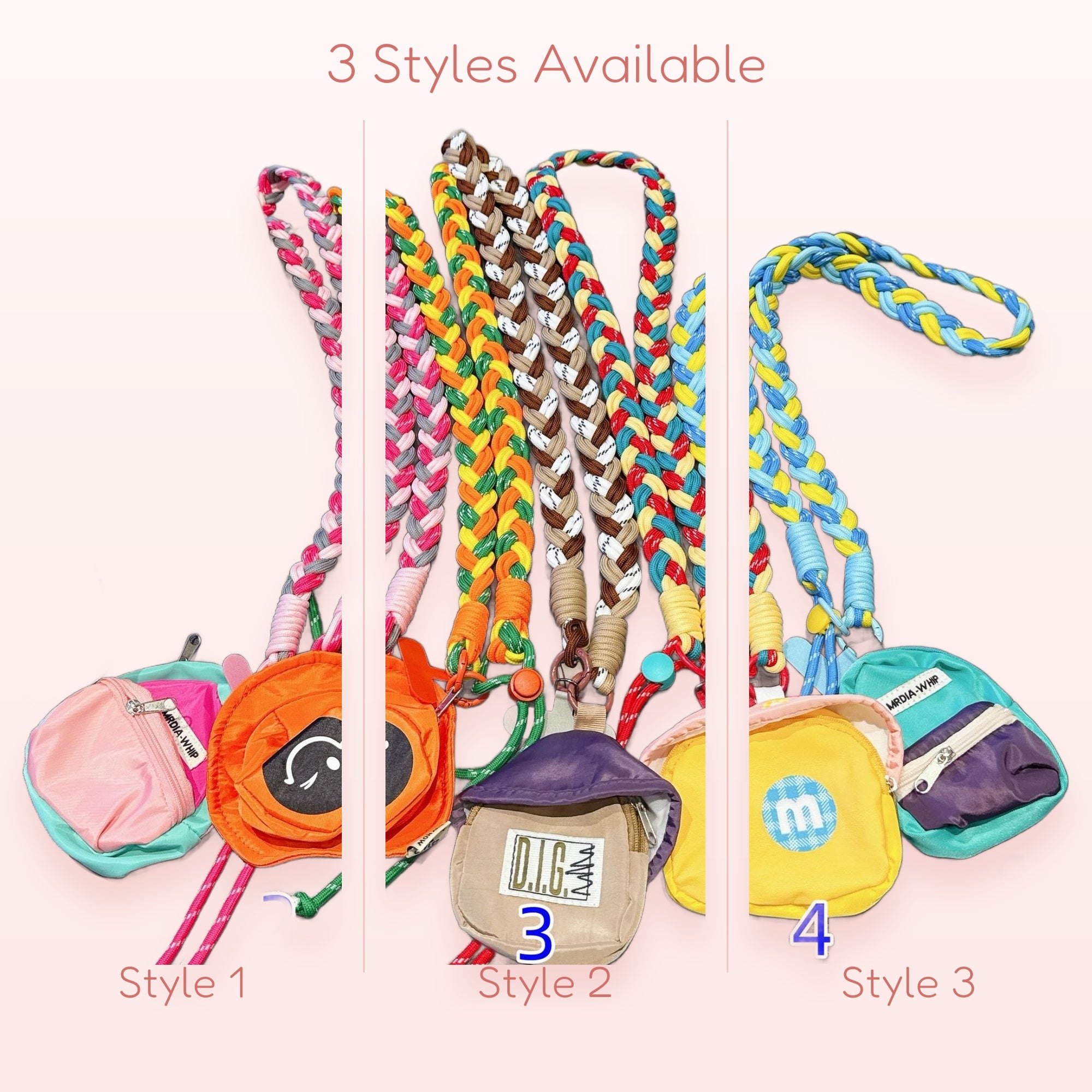 Braided Rope Mini Backpack Phone Charm | Colorful Lanyard Wrist Strap Keychain