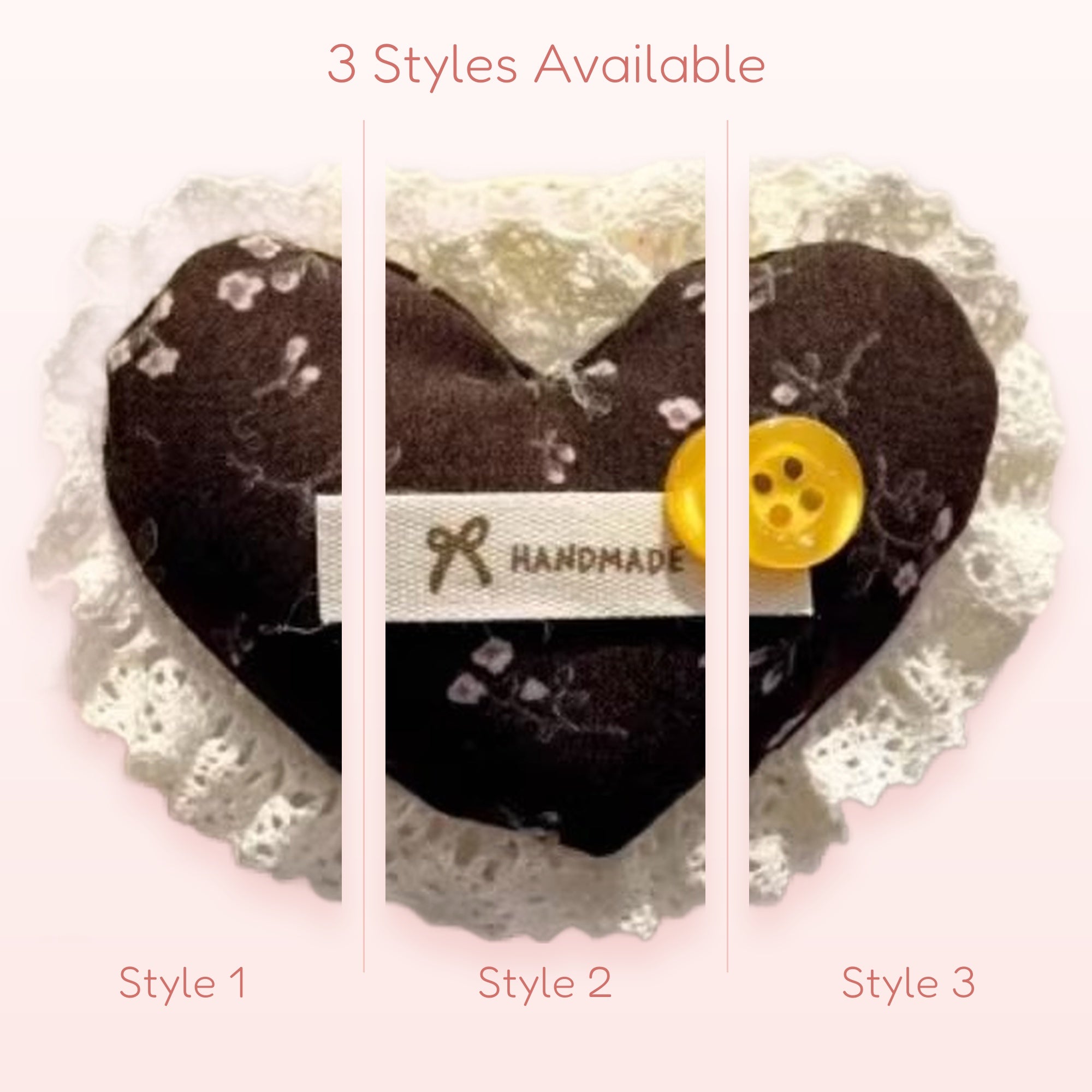 Cute Fabric Heart Phone Charm | Handmade Lace & Button Aesthetic Lanyard