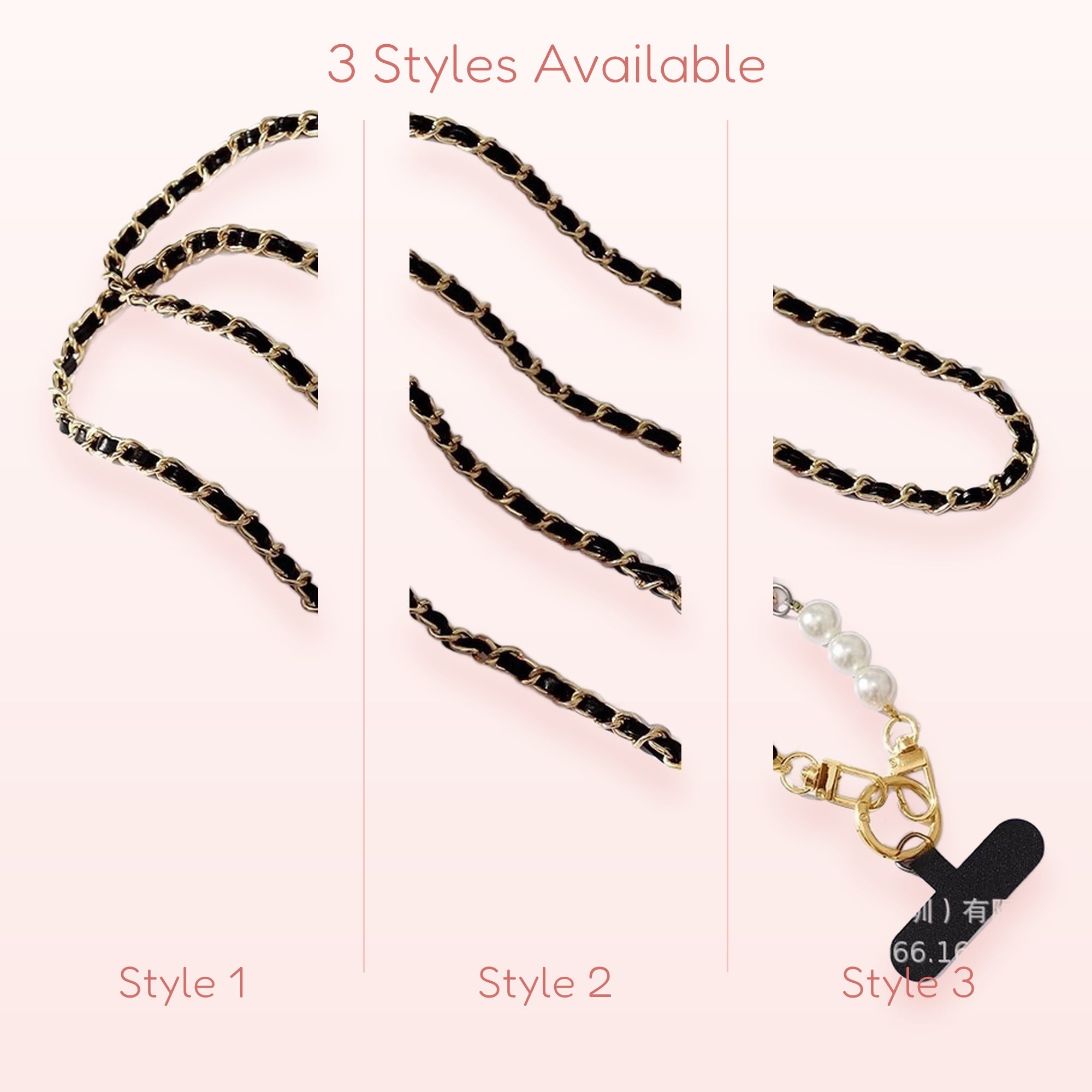Elegant Gold Chain & Pearl Phone Lanyard | Chic Crossbody Strap for All Phones