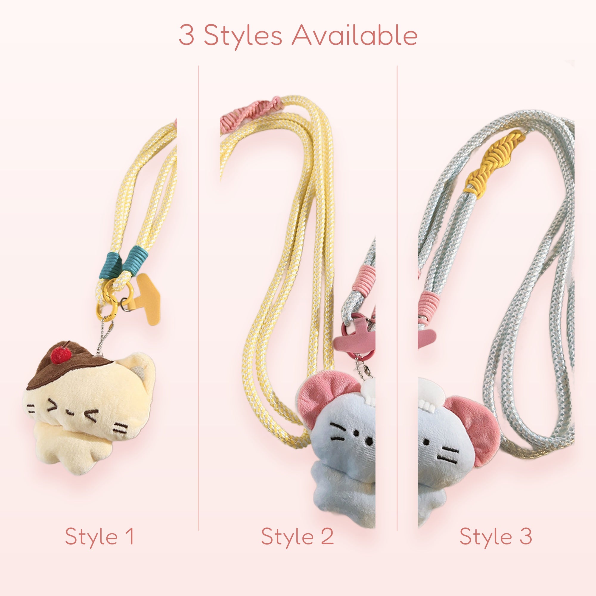 Kawaii Plush Animal Phone Lanyard | Cute Cartoon Character Neck Strap