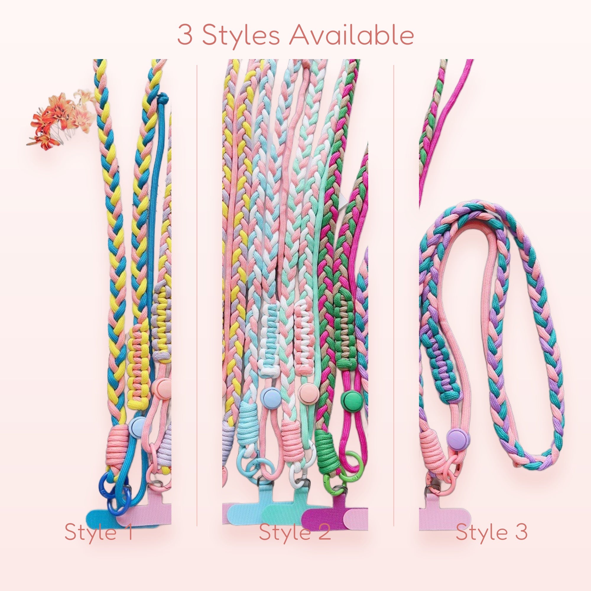 Braided Rainbow Phone Lanyard | Colorful Woven Crossbody Strap