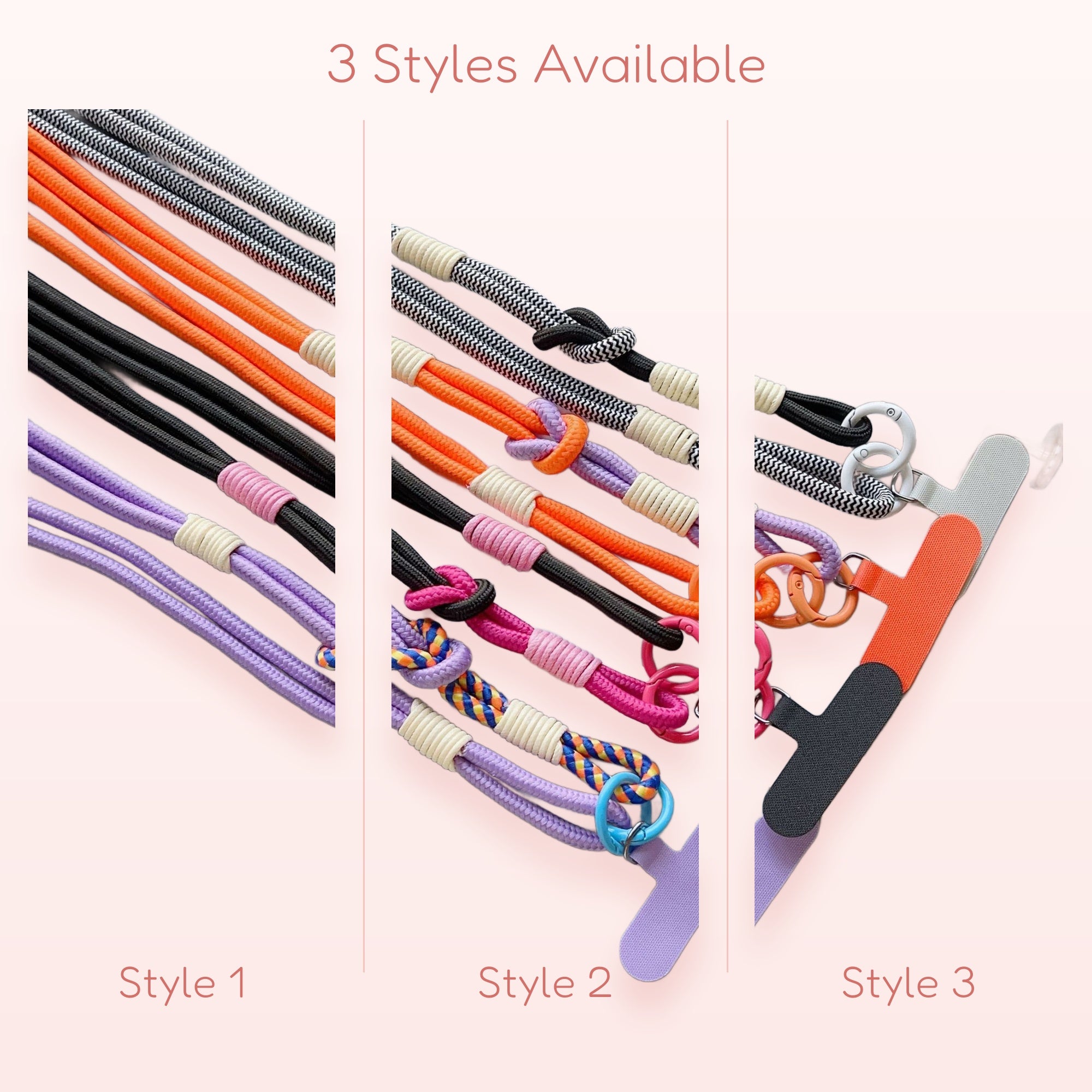 SIMPLYBUBBI — Multi-Color Braided Rope Phone Lanyard | Knotted Crossbody Strap