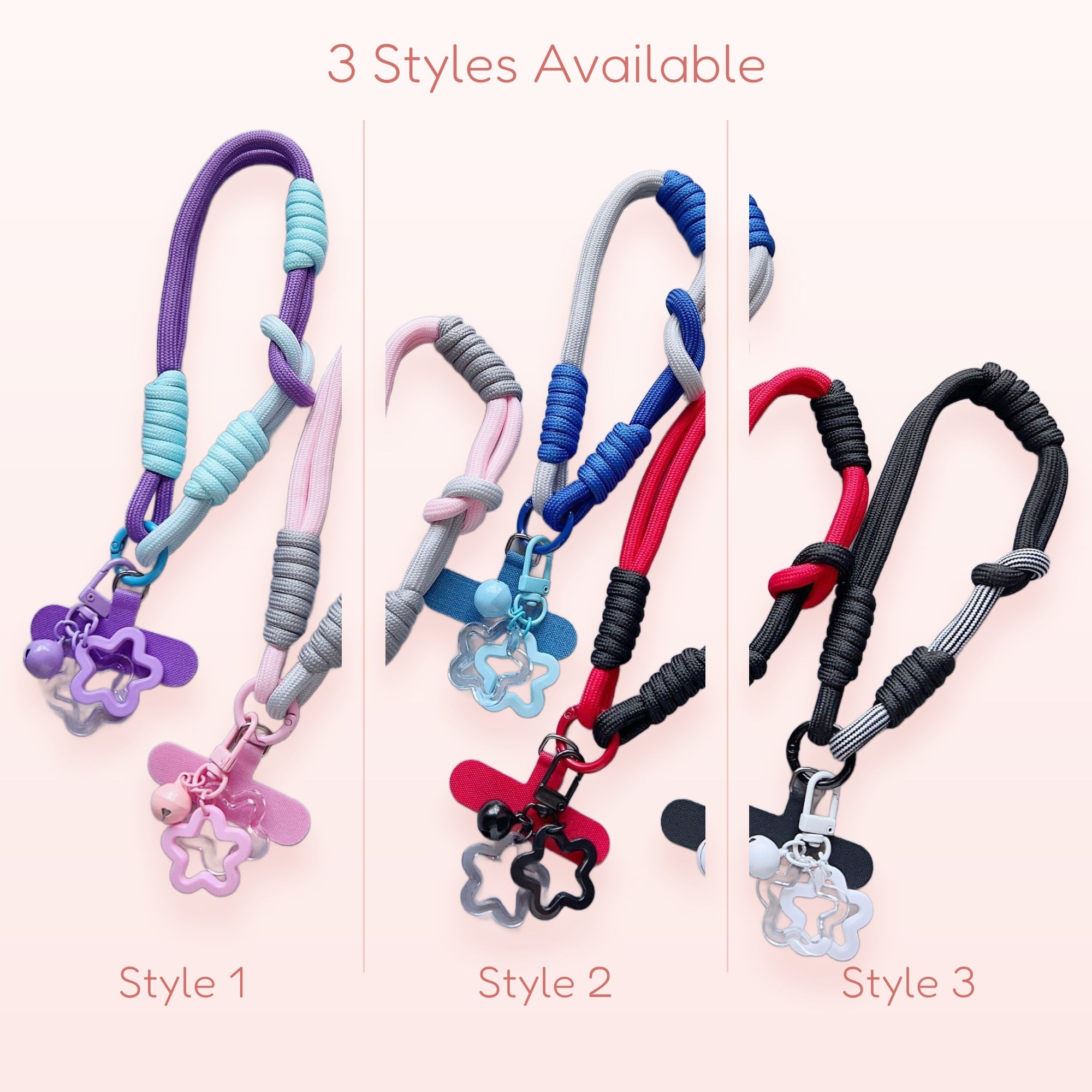 SIMPLYBUBBI — Two-Tone Star Rope Phone Strap | Kawaii Wrist Lanyard