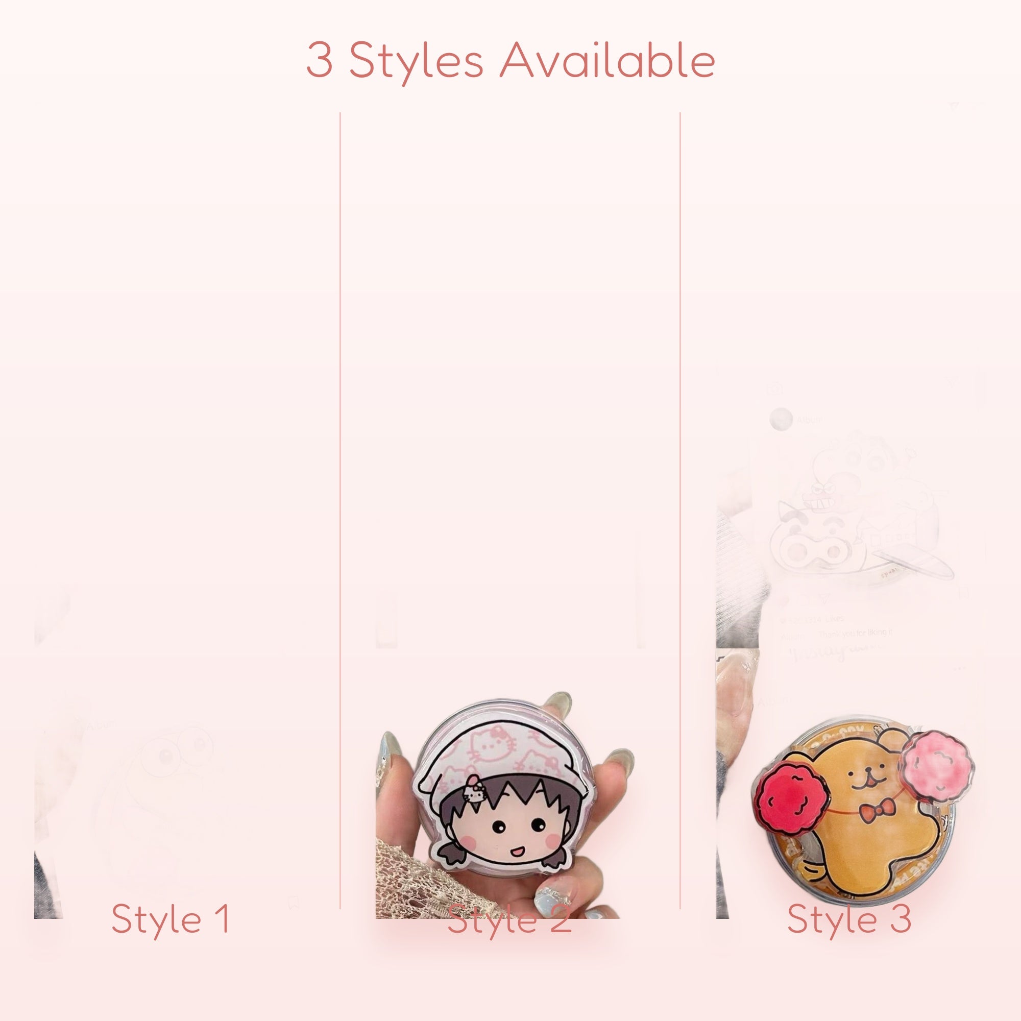 Cute Cartoon Character Phone Grip | Kawaii Pop Socket Stand for Phones