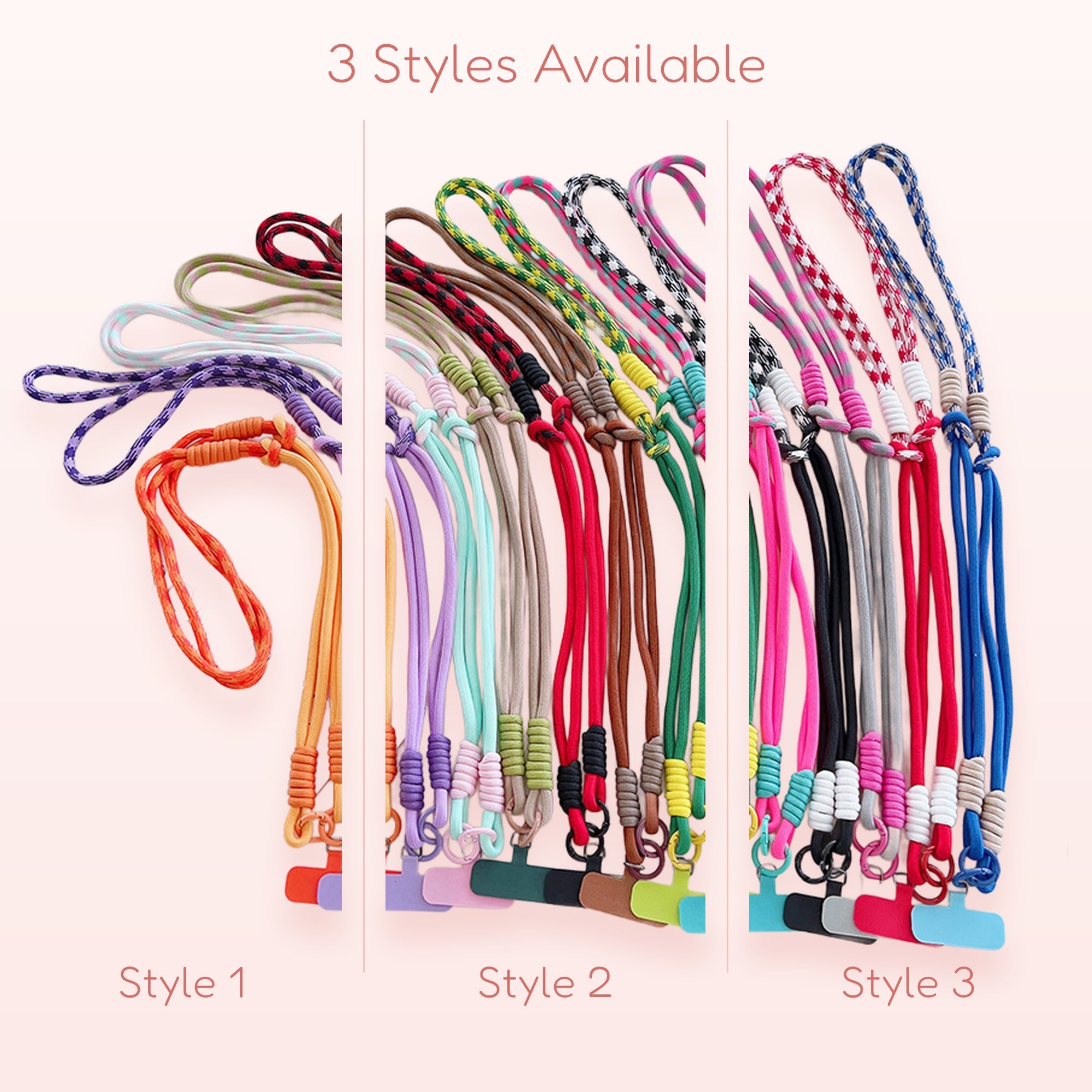 SIMPLYBUBBI — Multi-Tone Rope Phone Lanyard | Adjustable Crossbody Patch Strap