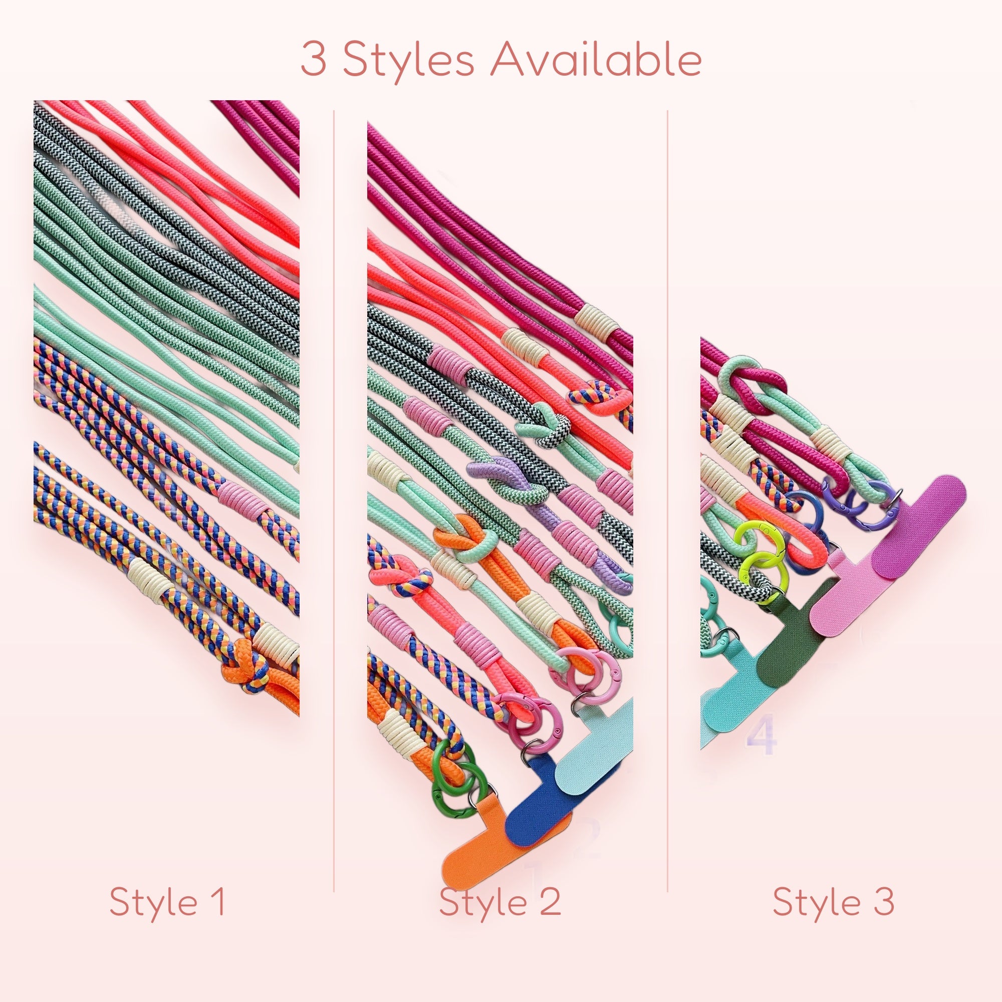 Colorful Braided Rope Phone Lanyard with Phone Tab | Aesthetic Crossbody Strap