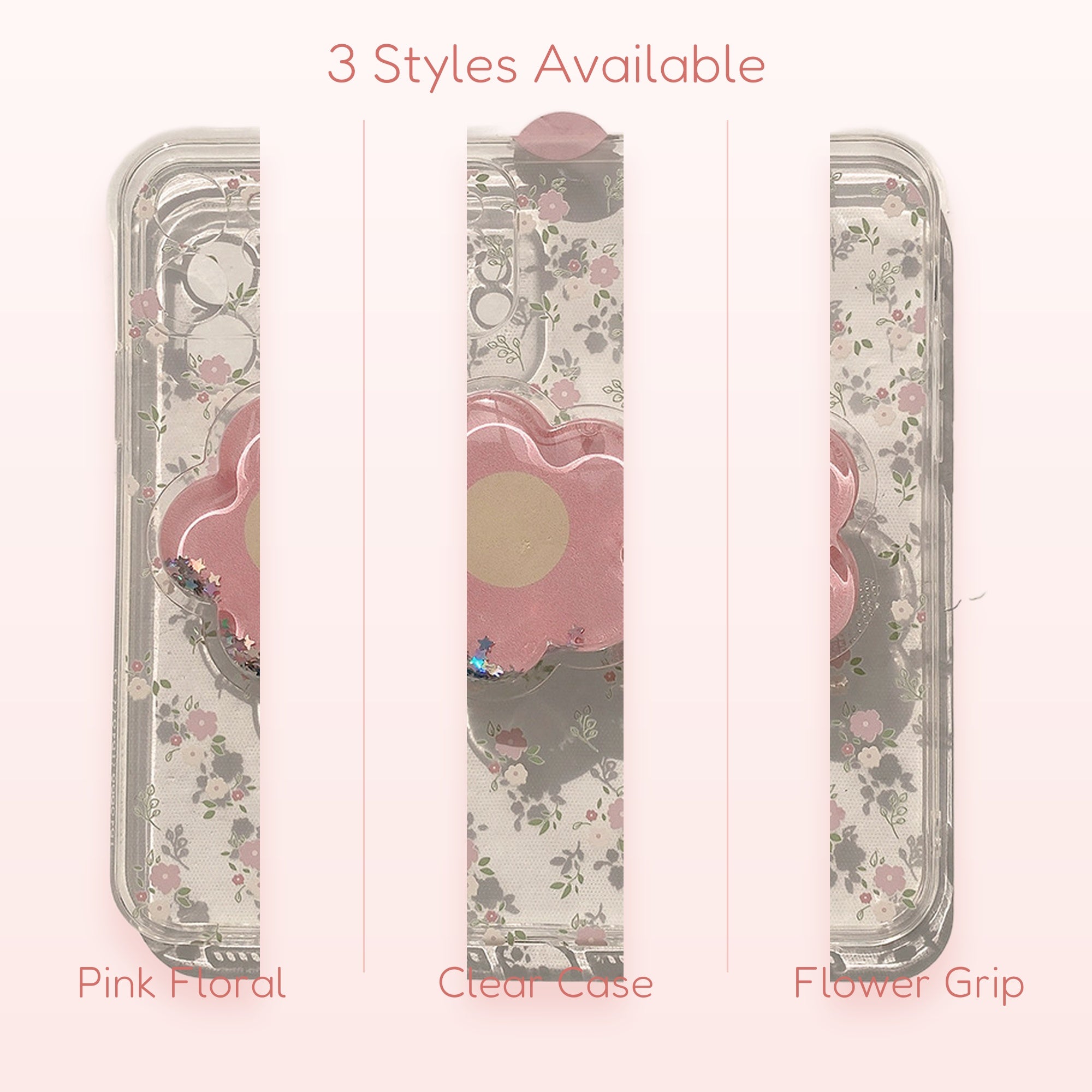 Cute Pink Floral Phone Grip Case | Kawaii Flower Pop Socket Cover | Aesthetic Phone Accessory | Gift for Her