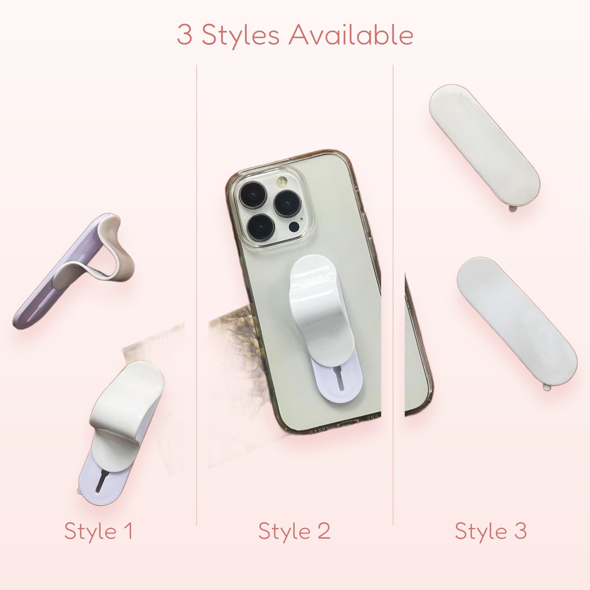White Silicone Phone Grip | Cute Foldable Pop Socket Stand