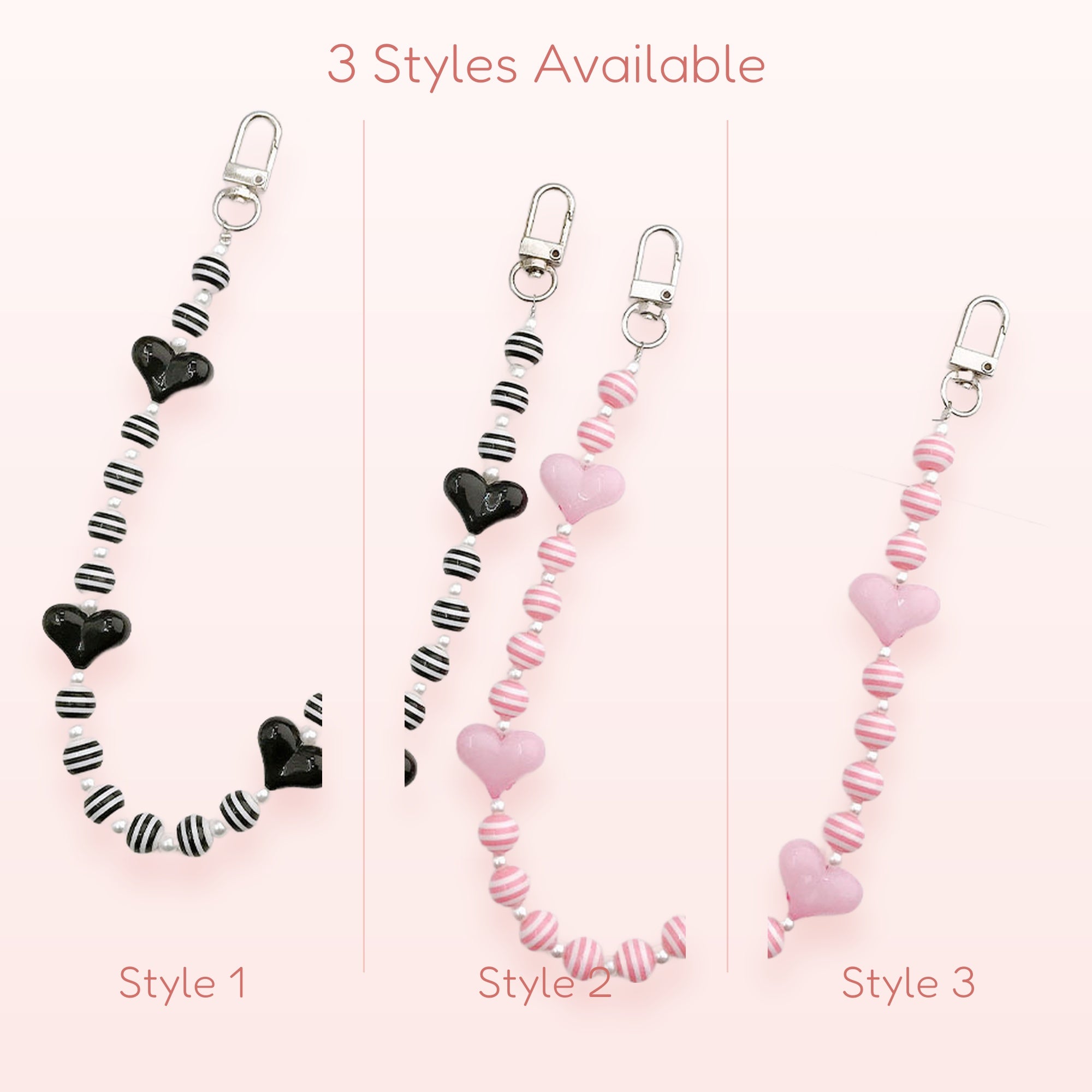 Marshmallow — Pastel Bow Silicone Beaded Phone Wrist Strap