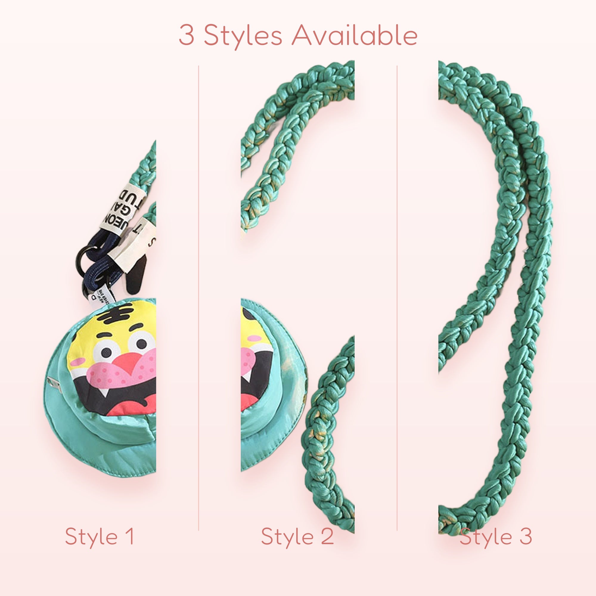 SIMPLYBUBBI — Teal Braided Phone Lanyard | Cute Tiger Bucket Hat Strap
