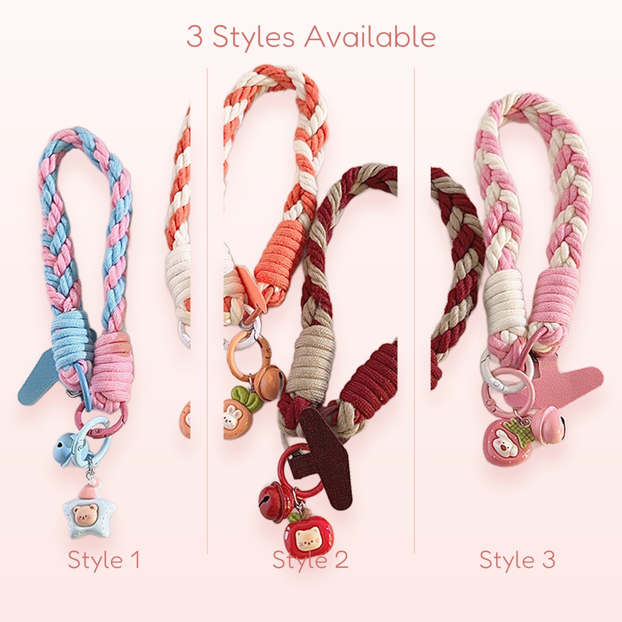 SIMPLYBUBBI — Whimsical Braided Phone Wristlet | Cute Animal & Fruit Lanyard