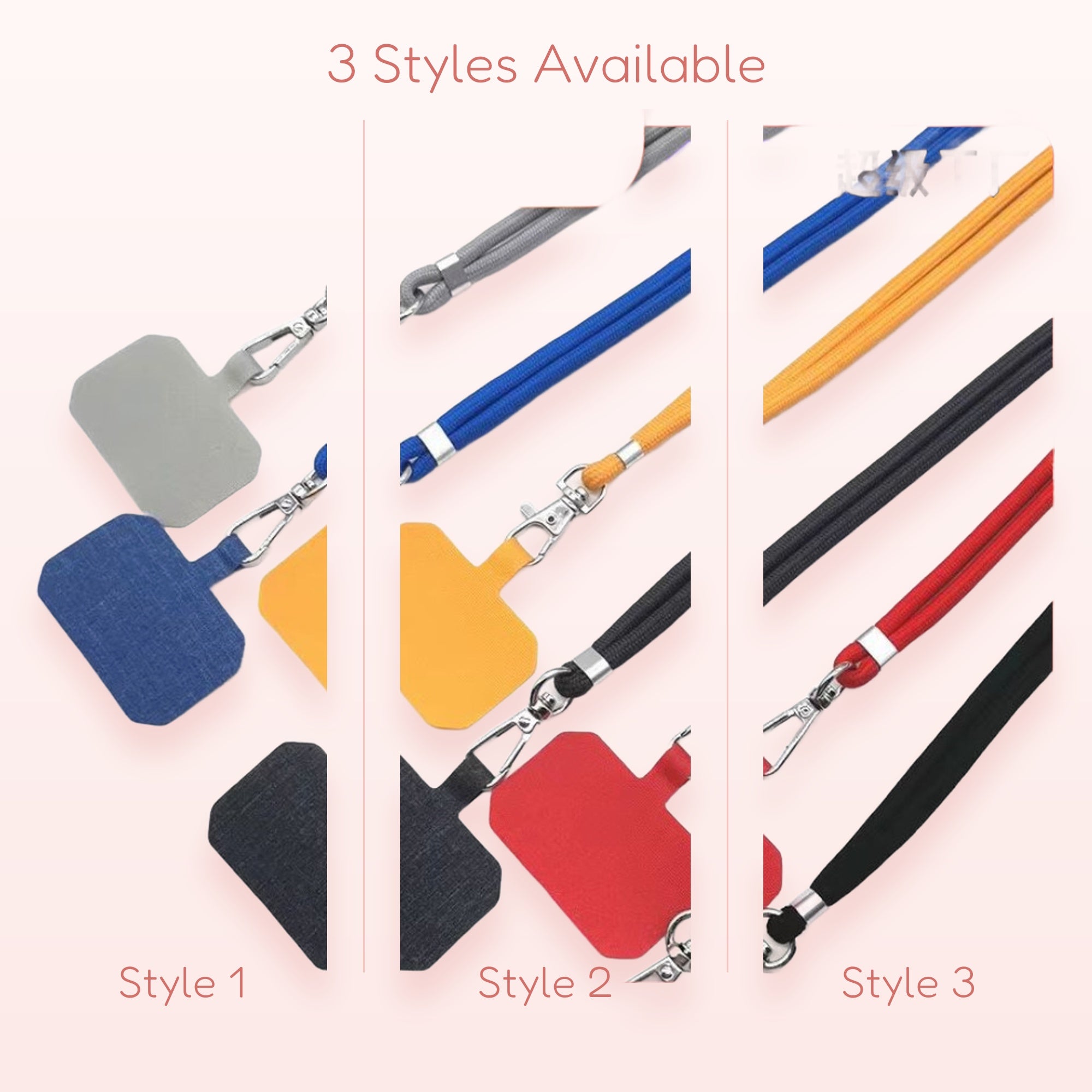 Colorful Fabric Phone Lanyard with Patch | Universal Detachable Phone Strap