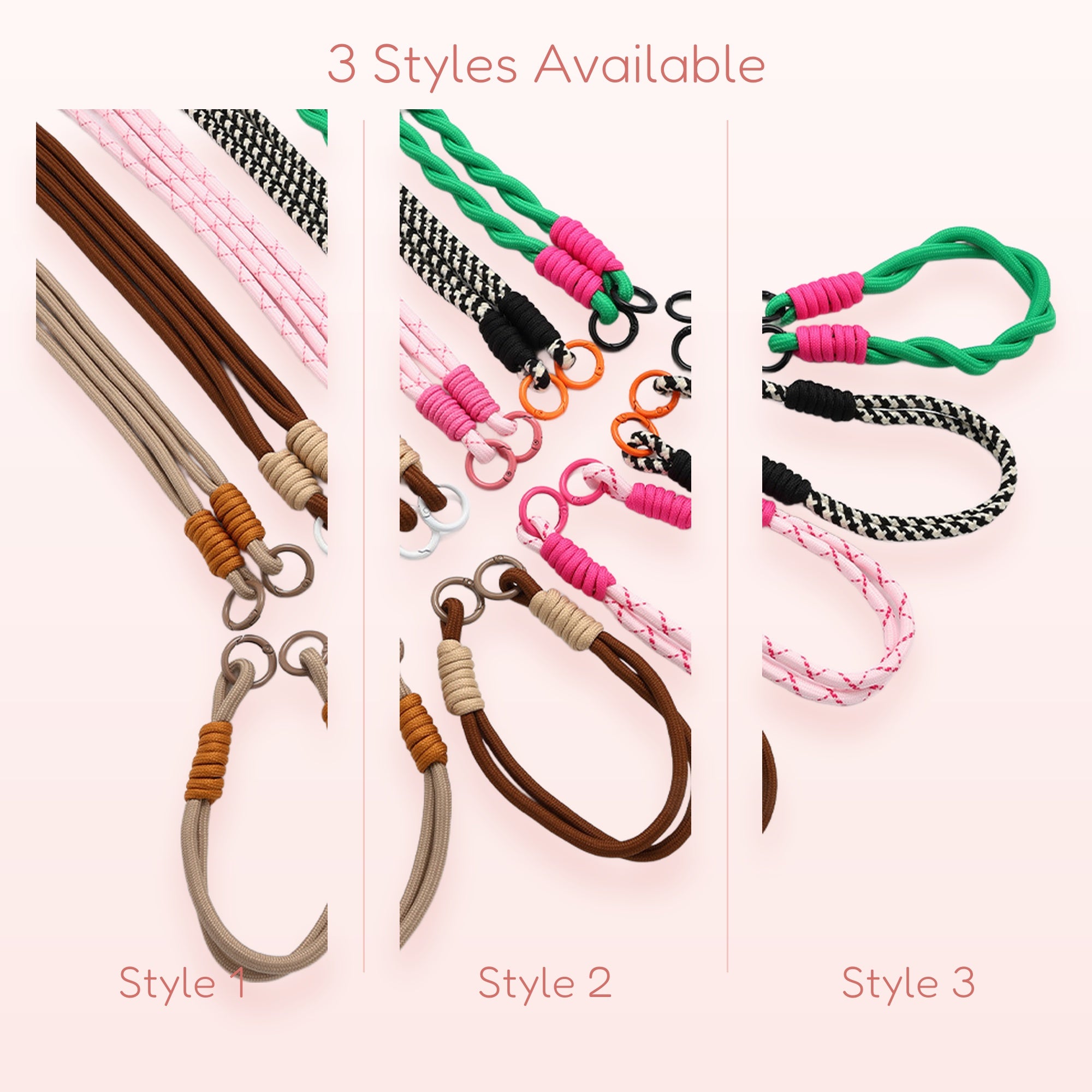 SIMPLYBUBBI — Two-Tone Cord Phone Handle | Colorful Looped Wristlet Keychains