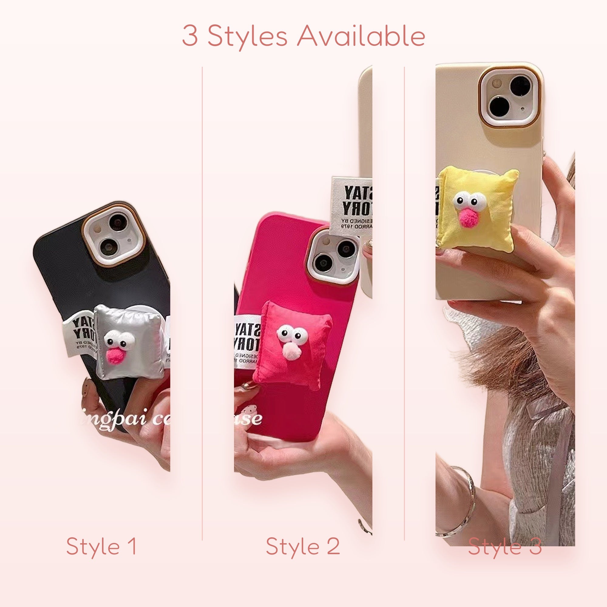Cute Cartoon Pillow Phone Grip | Kawaii 3D Character Pop Socket Stand