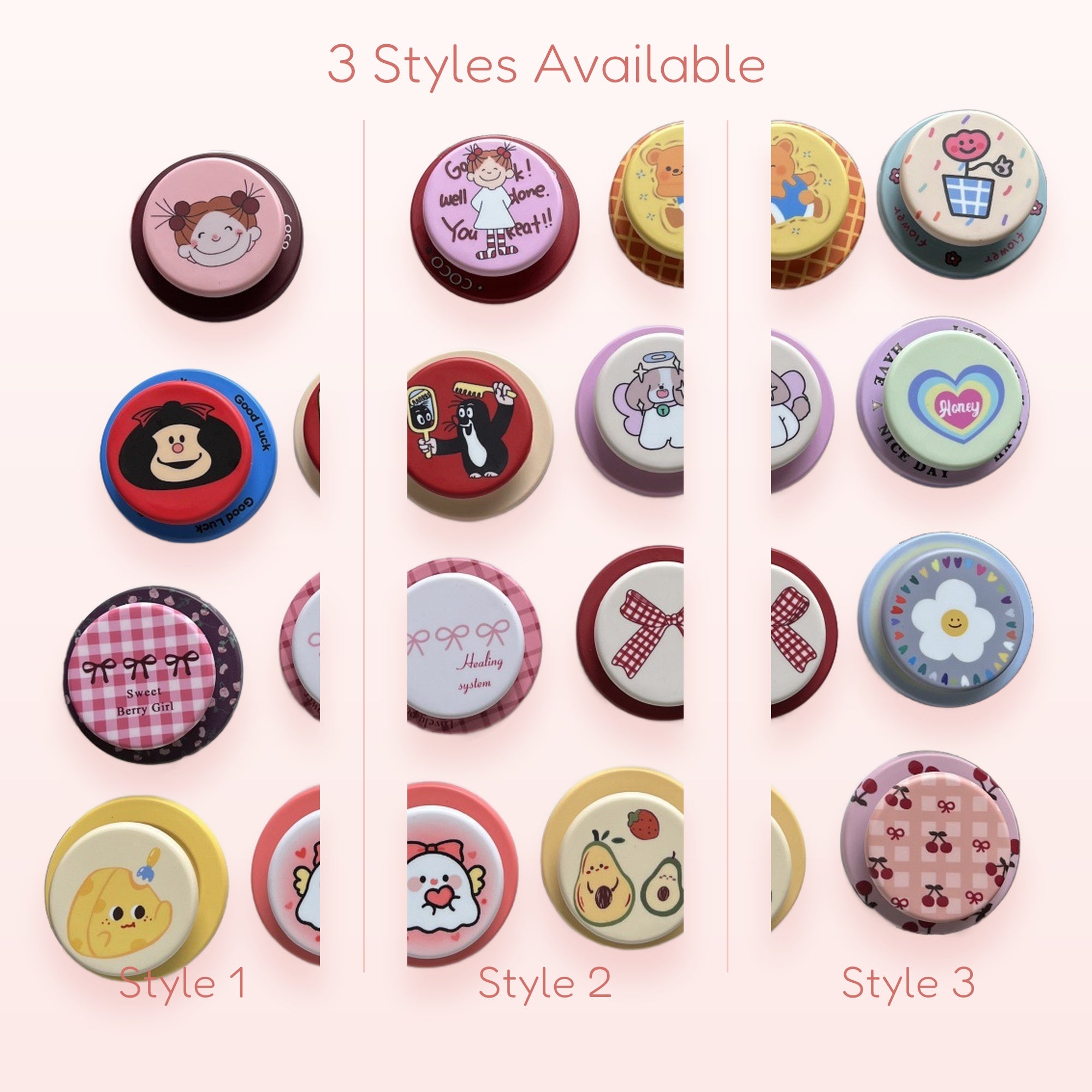 SIMPLYBUBBI — Assorted Kawaii Illustrations Phone Grips | Cute Pop Socket Stands