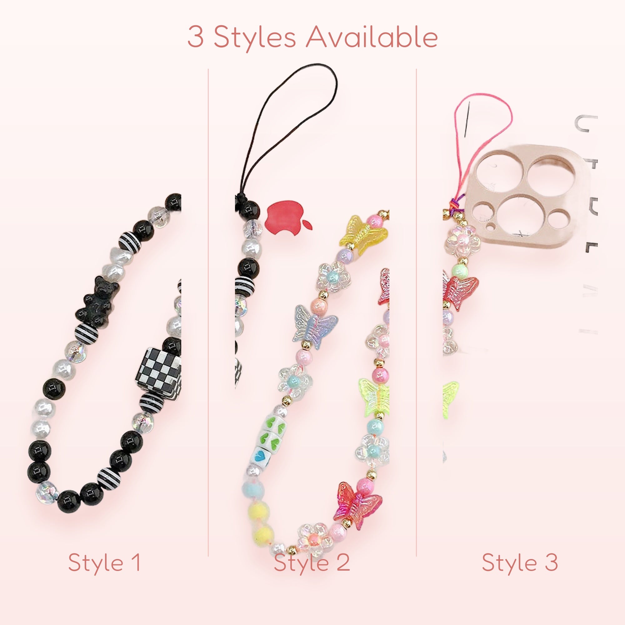 Kawaii Beaded Phone Charm Straps | Y2K Aesthetic Wrist Lanyards