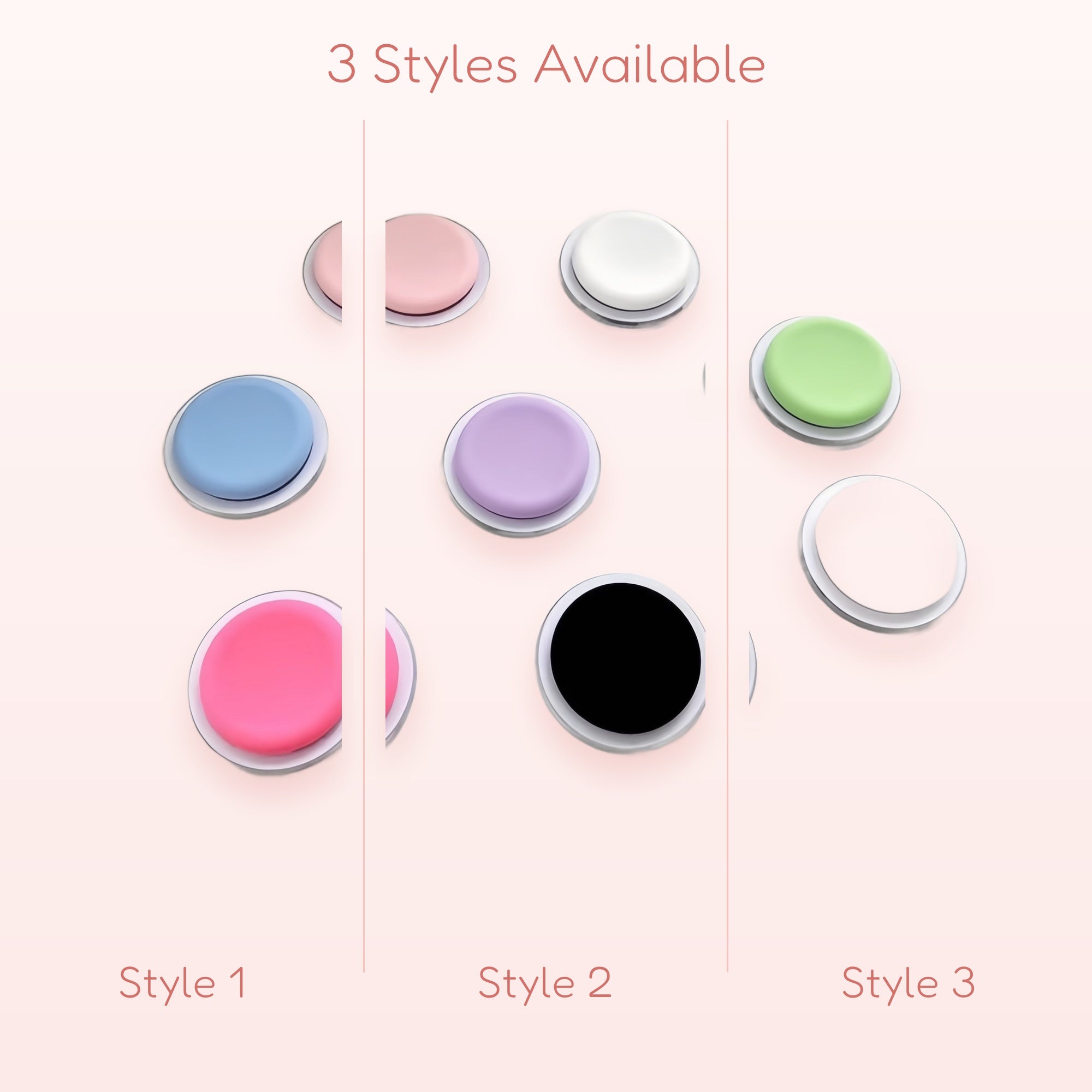 Pastel Silicone Phone Grip Set | Cute Round Pop Socket Stand