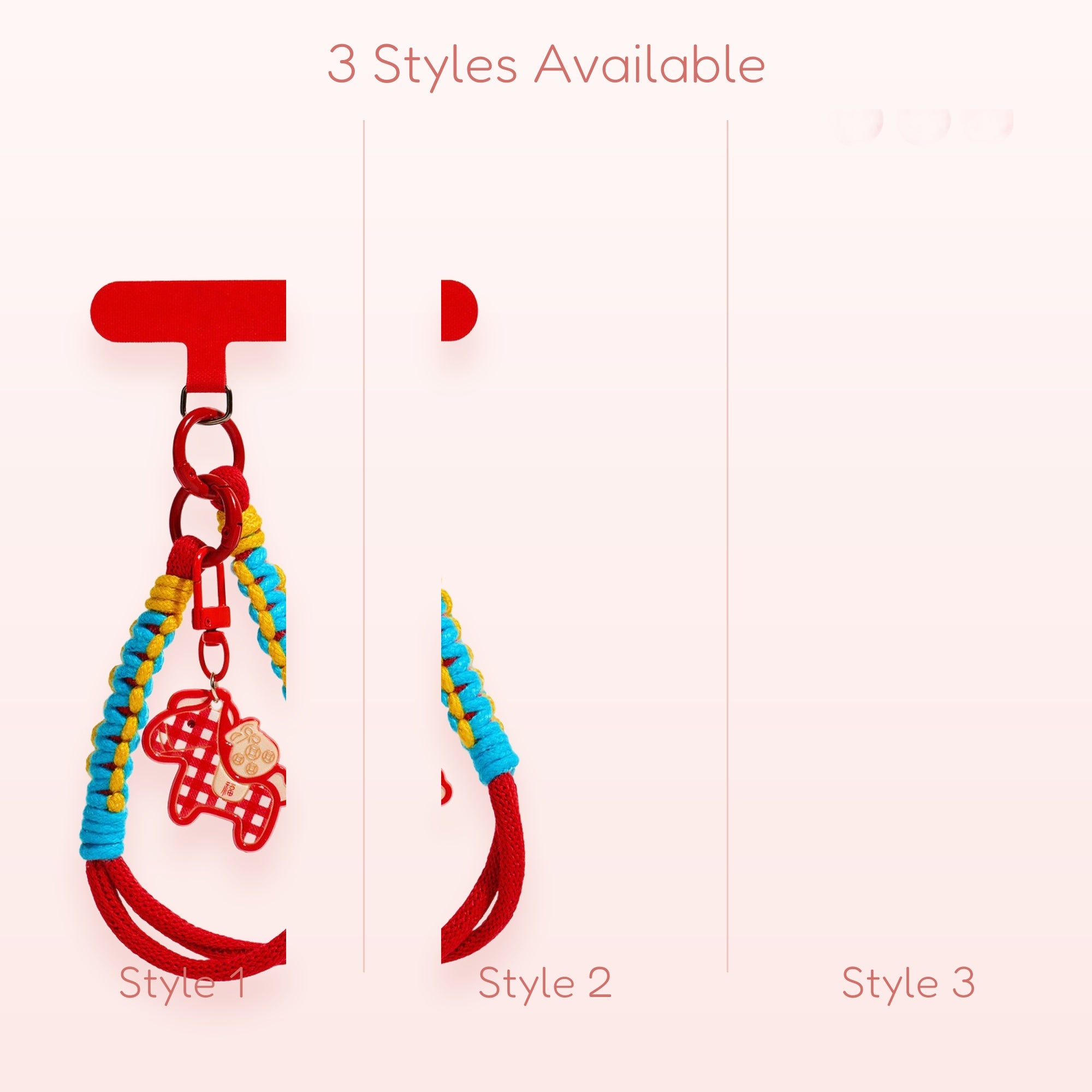 Red Braided Knot Phone Charm | Lucky Horse Wrist Lanyard