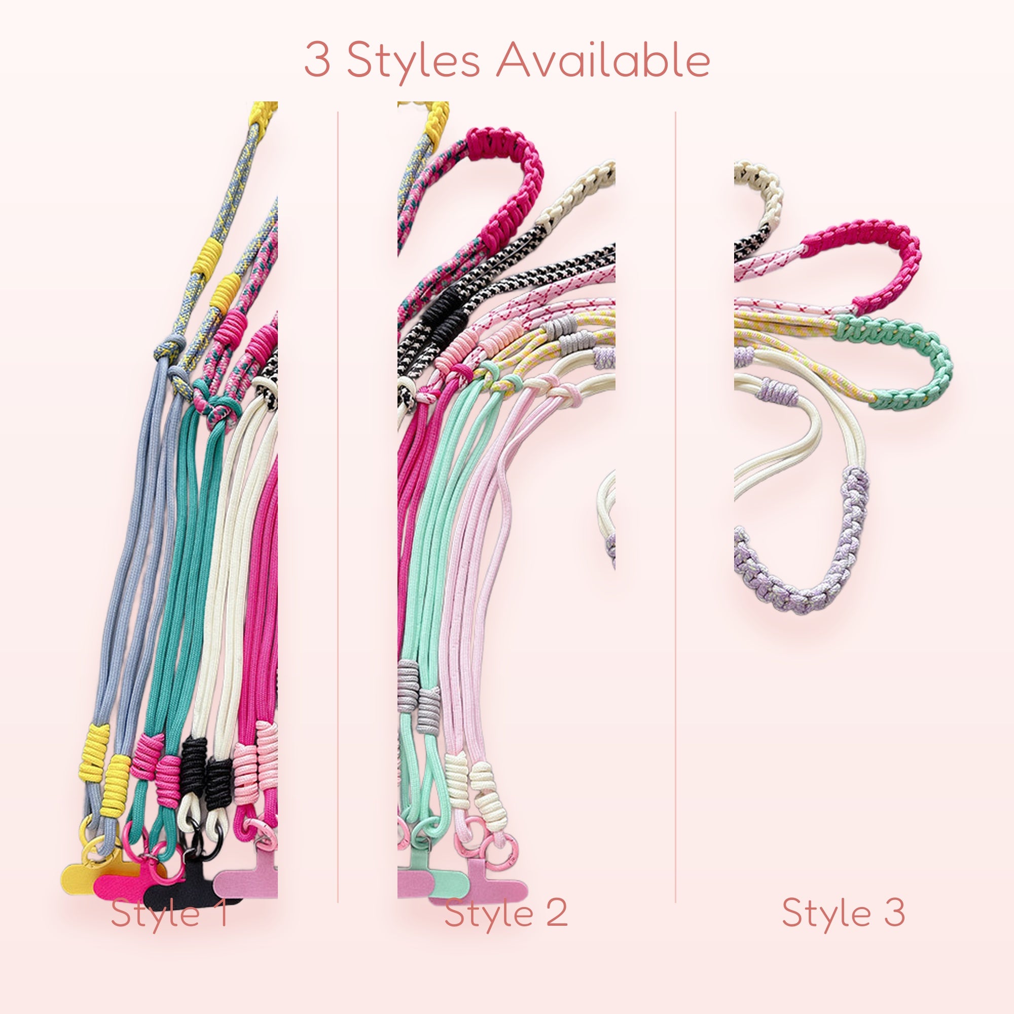 SIMPLYBUBBI — Braided Multi-Color Rope Lanyard | Adjustable Crossbody Phone Strap
