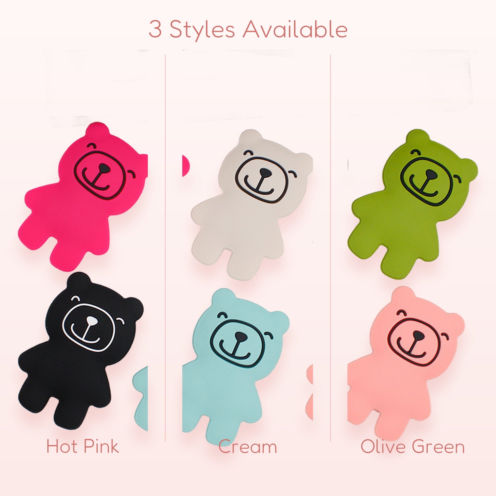 Cute Bear Phone Grip | Kawaii Silicone Pop Socket for Phones