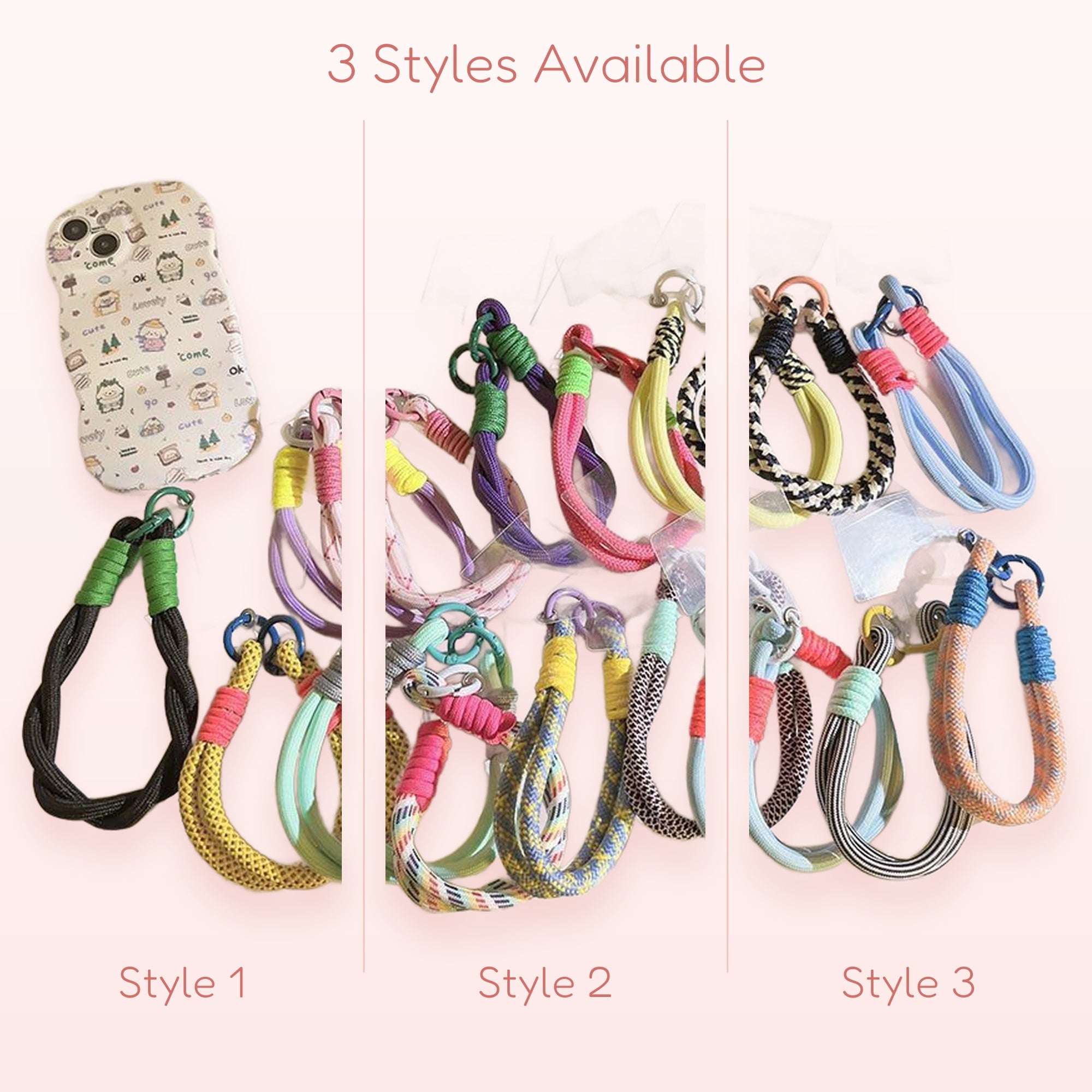 Colorful Braided Rope Phone Charm Strap | Cute Wrist Lanyard Keychain
