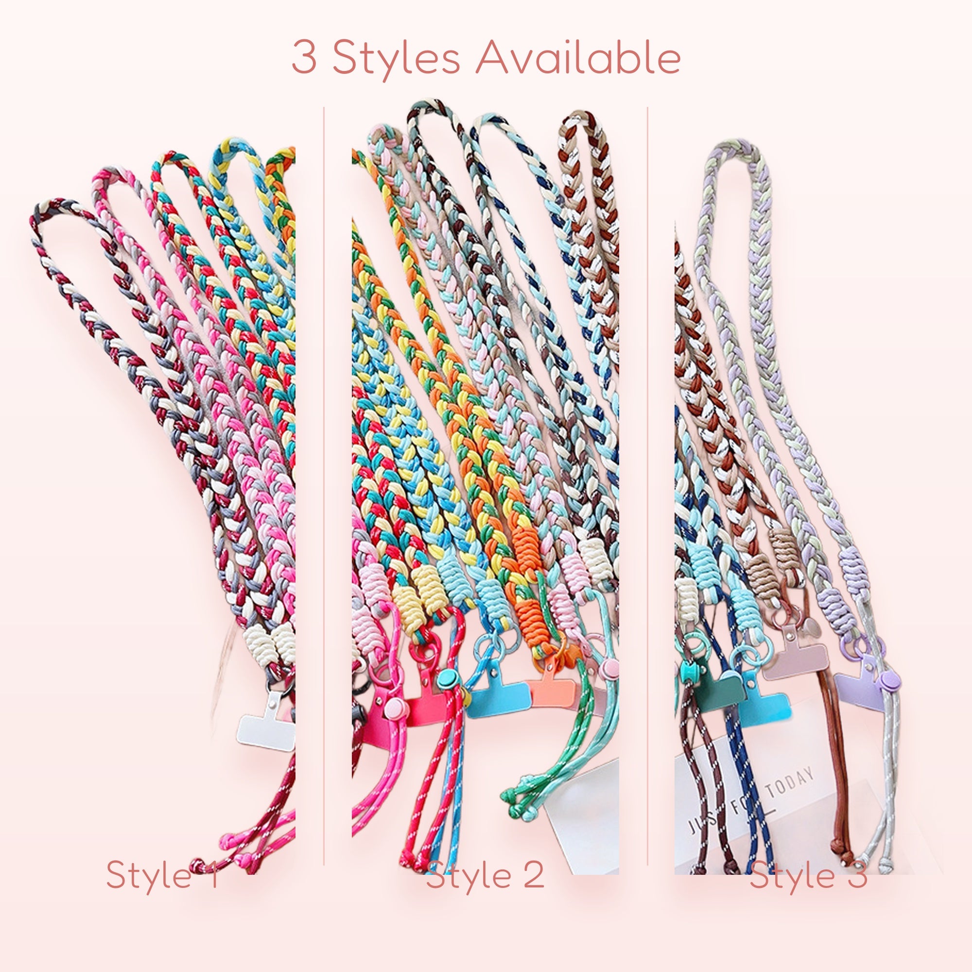 SIMPLYBUBBI — Assorted Braided Cell Phone Neck Strap | Multi-Use Crossbody Lanyard