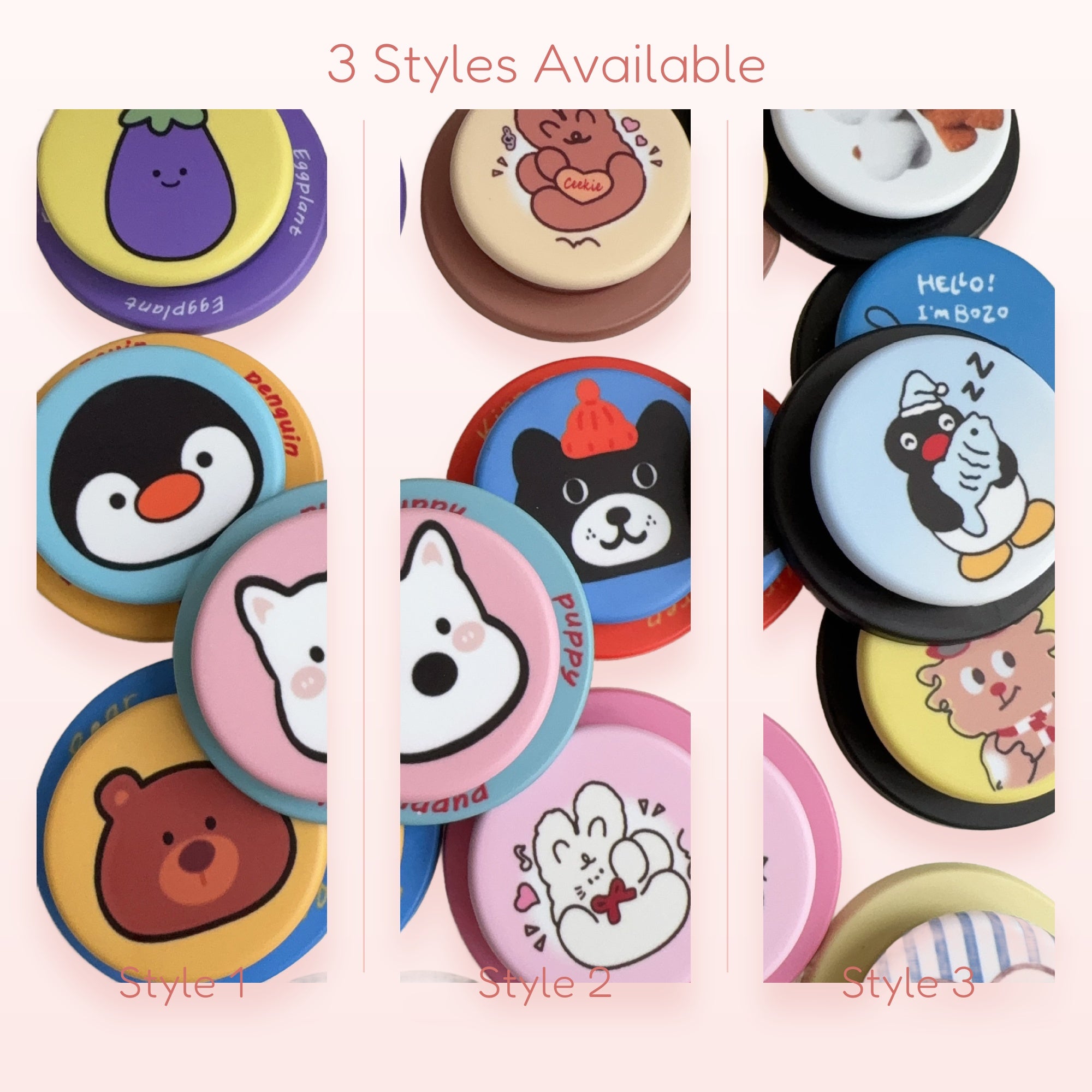 Kawaii Animal & Food Phone Grips | Cute Pop Socket Stand for Phones