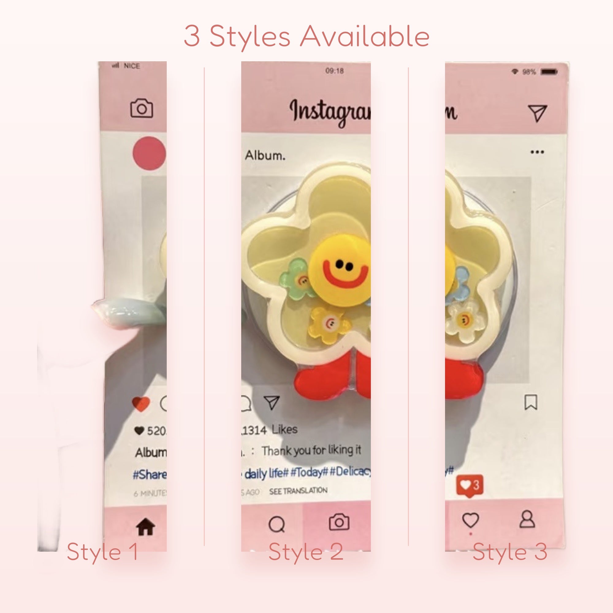Cute Yellow Flower Phone Grip | Kawaii Smiley Face Pop Socket Stand