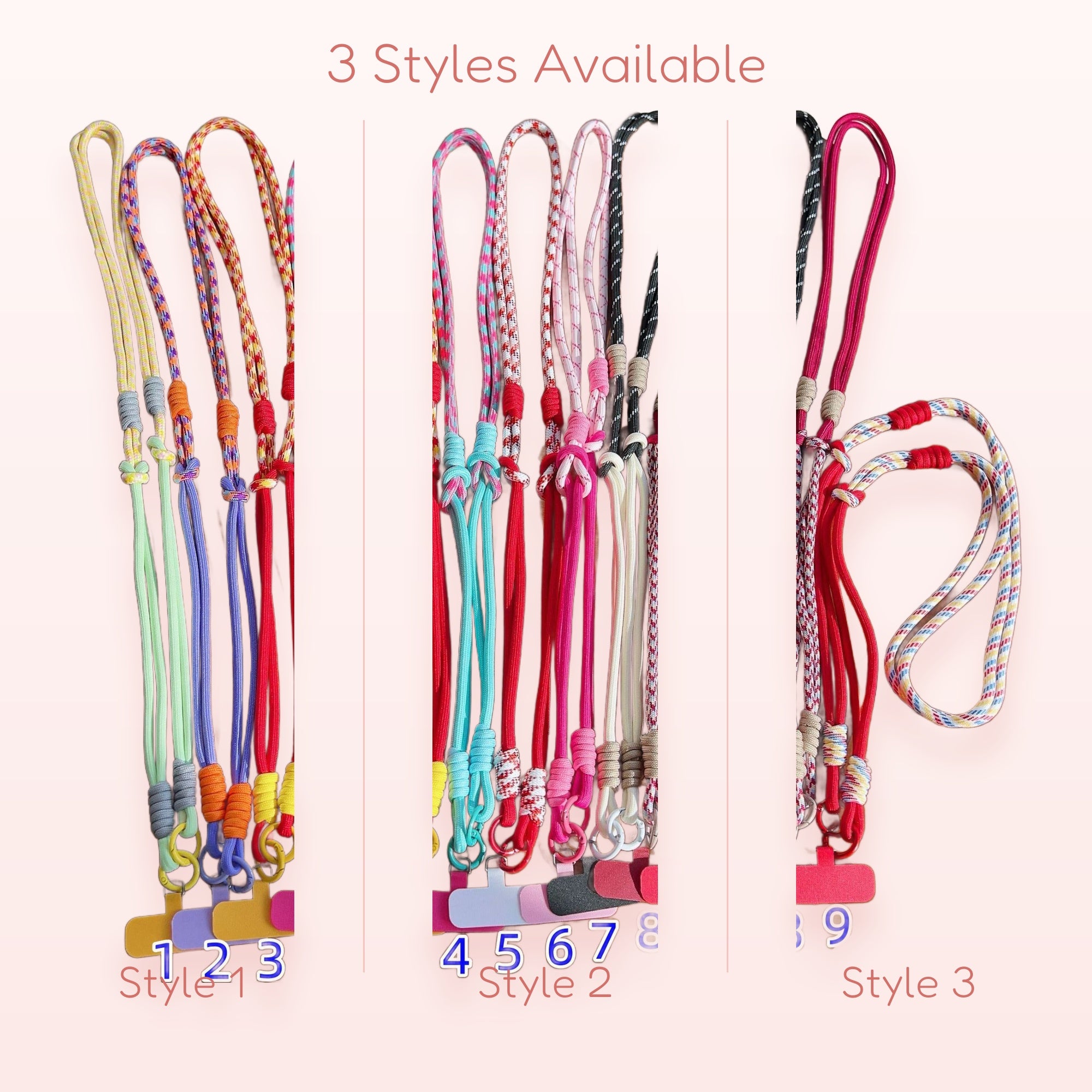 SIMPLYBUBBI — Multi-colored Braided Phone Lanyard | Adjustable Crossbody Strap with Phone Tab
