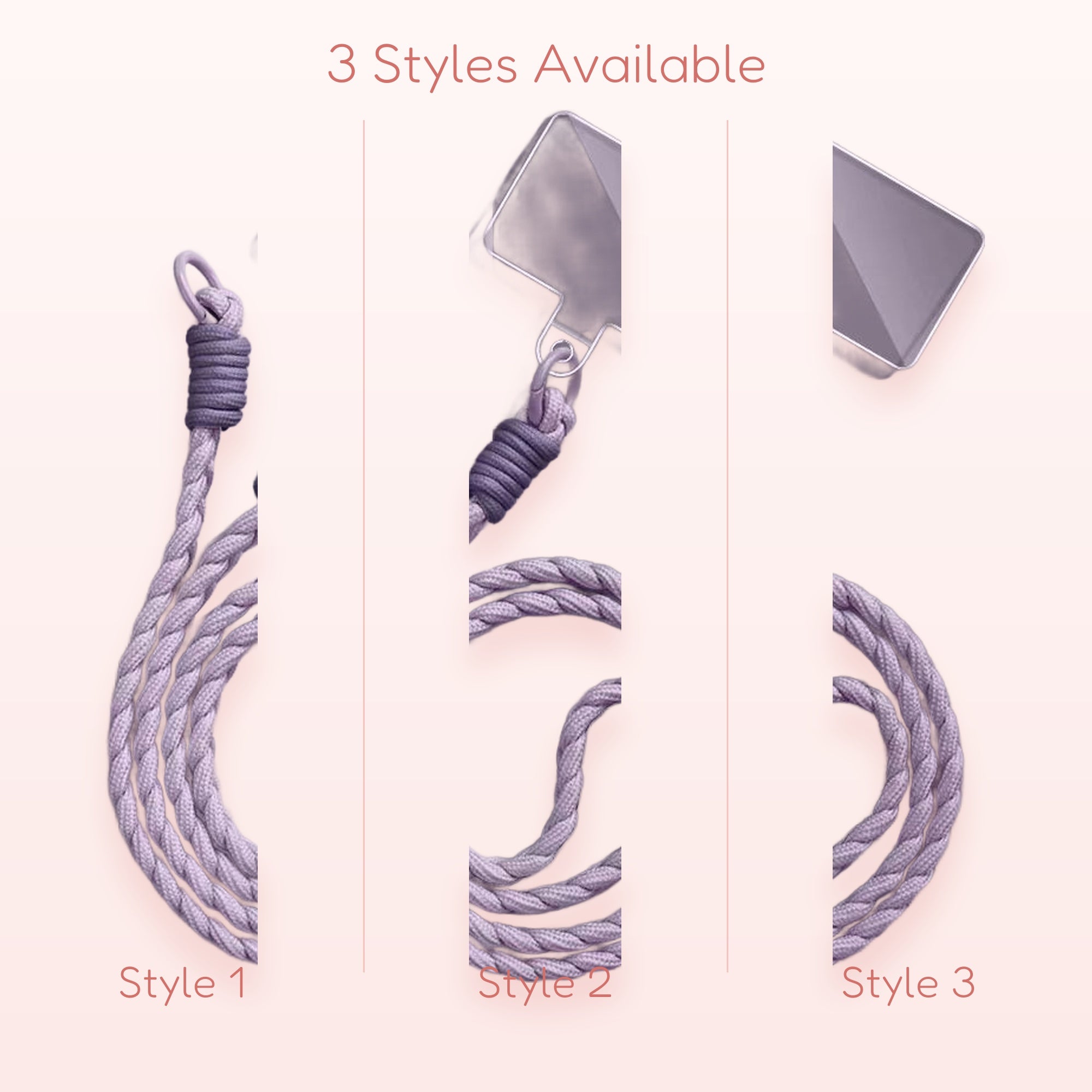 Braided Purple Phone Wrist Strap | Durable Woven Lanyard with Clear Patch