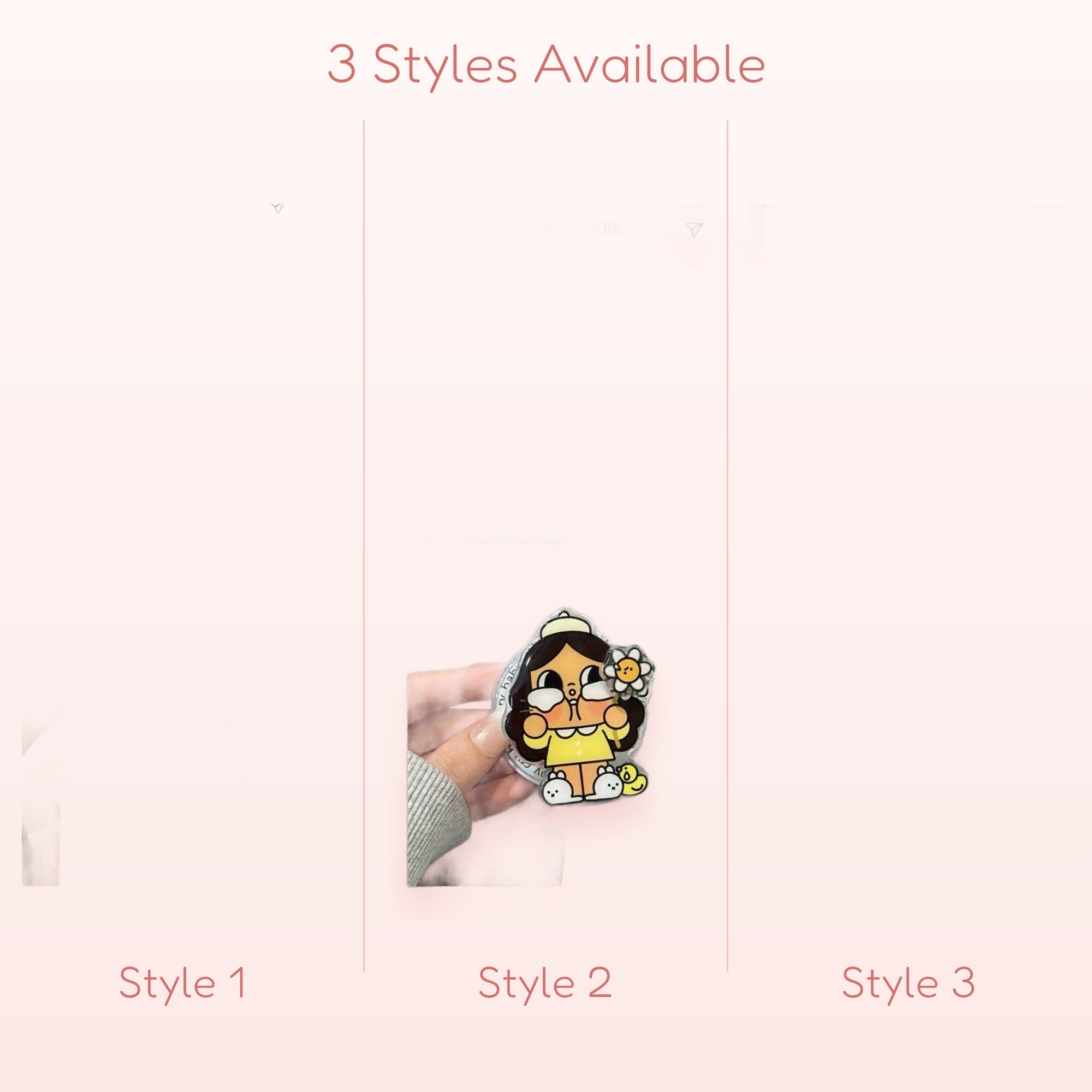 Kawaii Crying Anime Girl Phone Grip Collection | Cute Pop Socket Stand for Phones