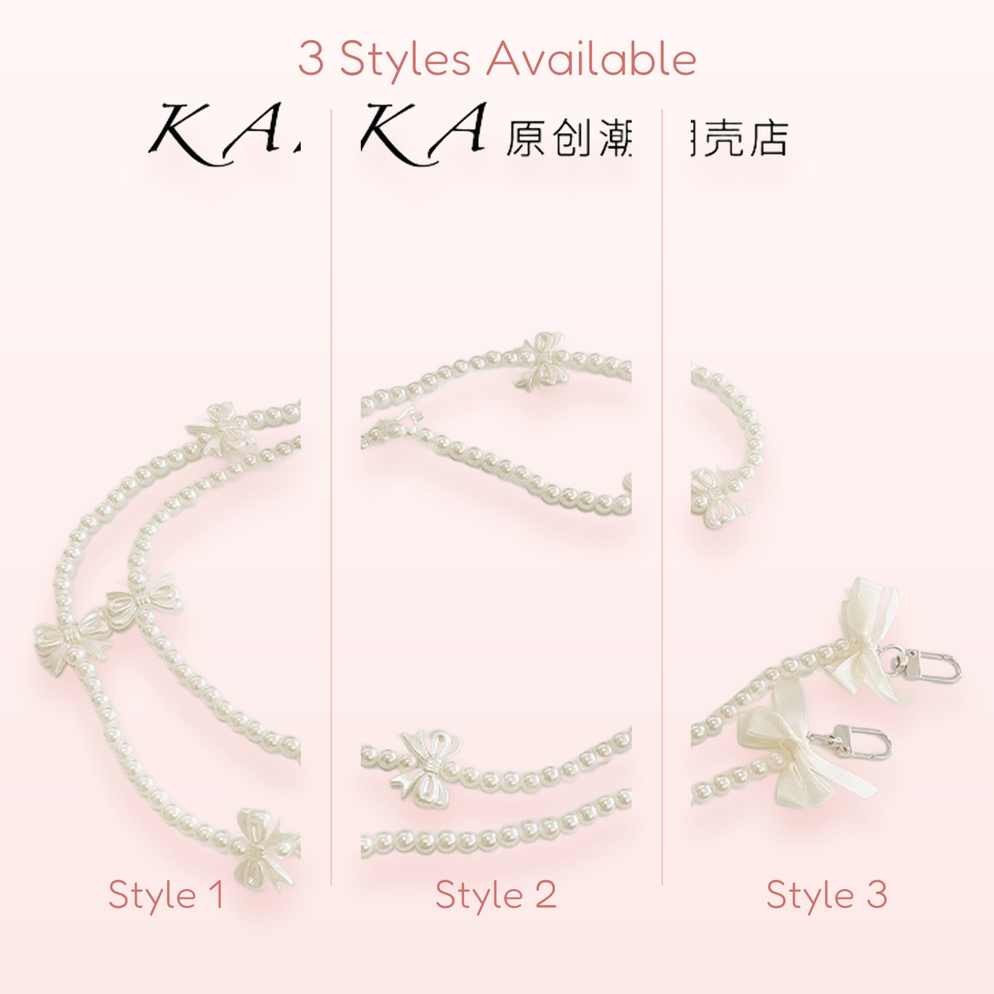 Elegant Pearl Bow Phone Charm Strap | Aesthetic Beaded Wrist Lanyard