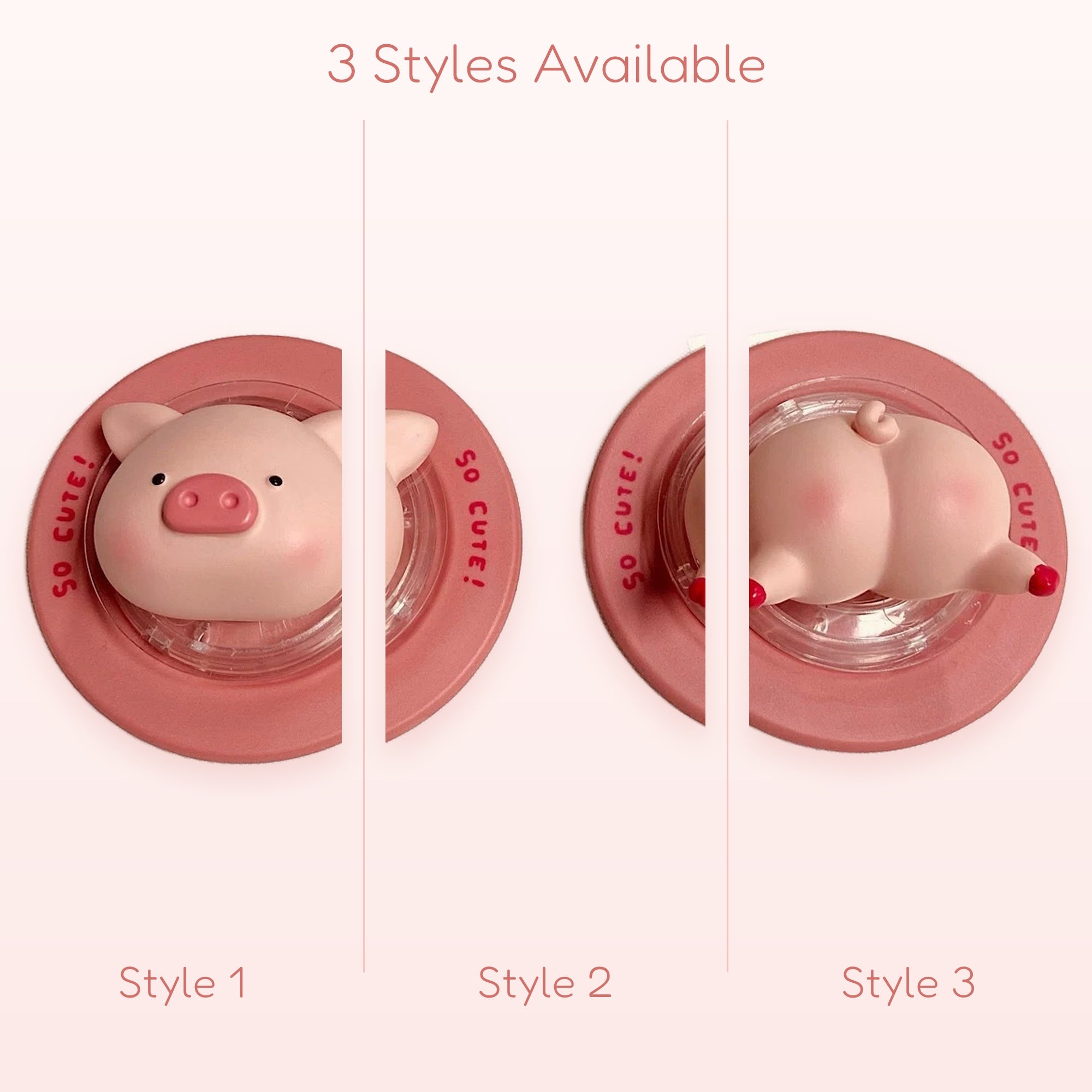 Cute Piggy Phone Grip Set | Kawaii Pink Pig Pop Socket Stand