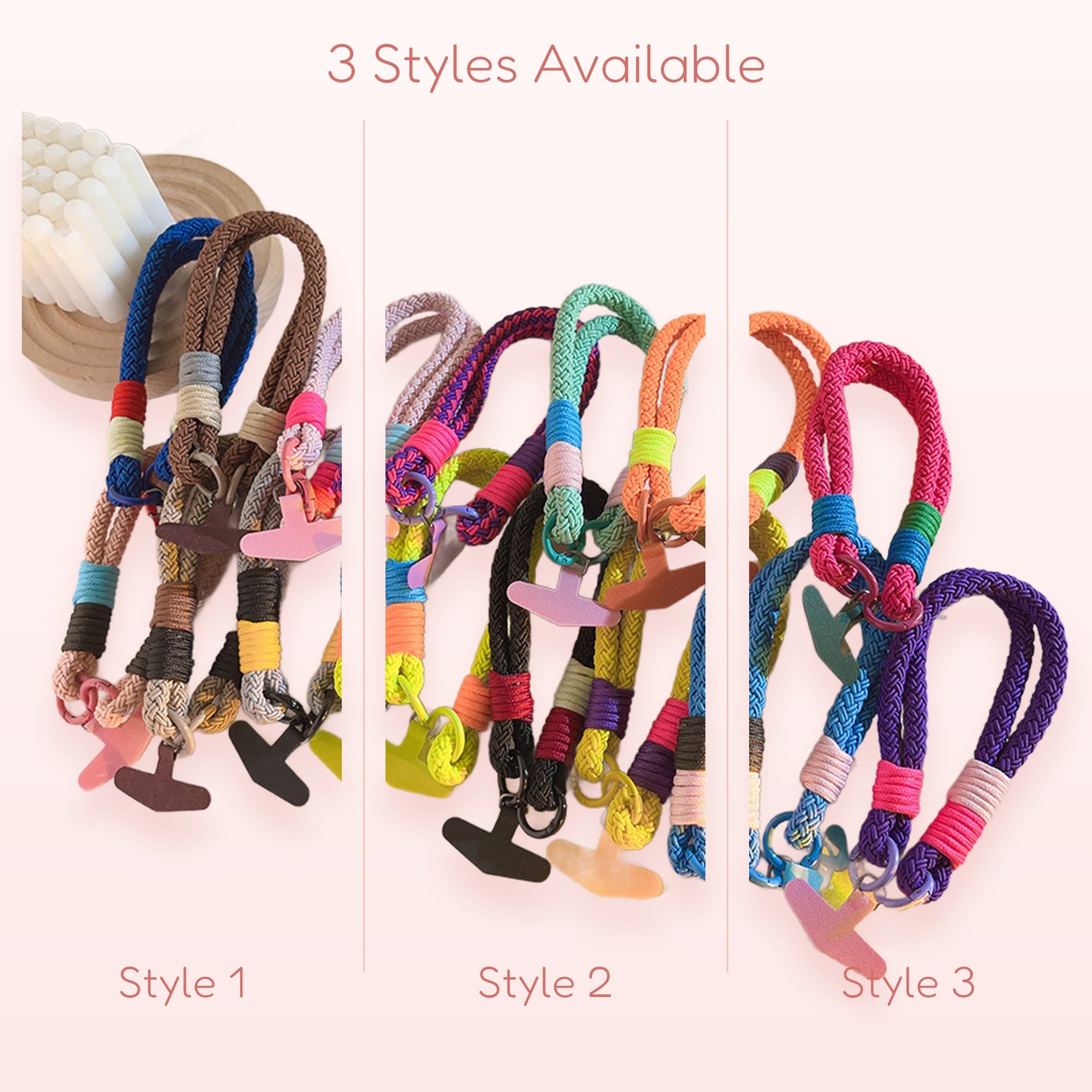 Colorful Braided Rope Phone Charm | Aesthetic Wrist Lanyard Strap